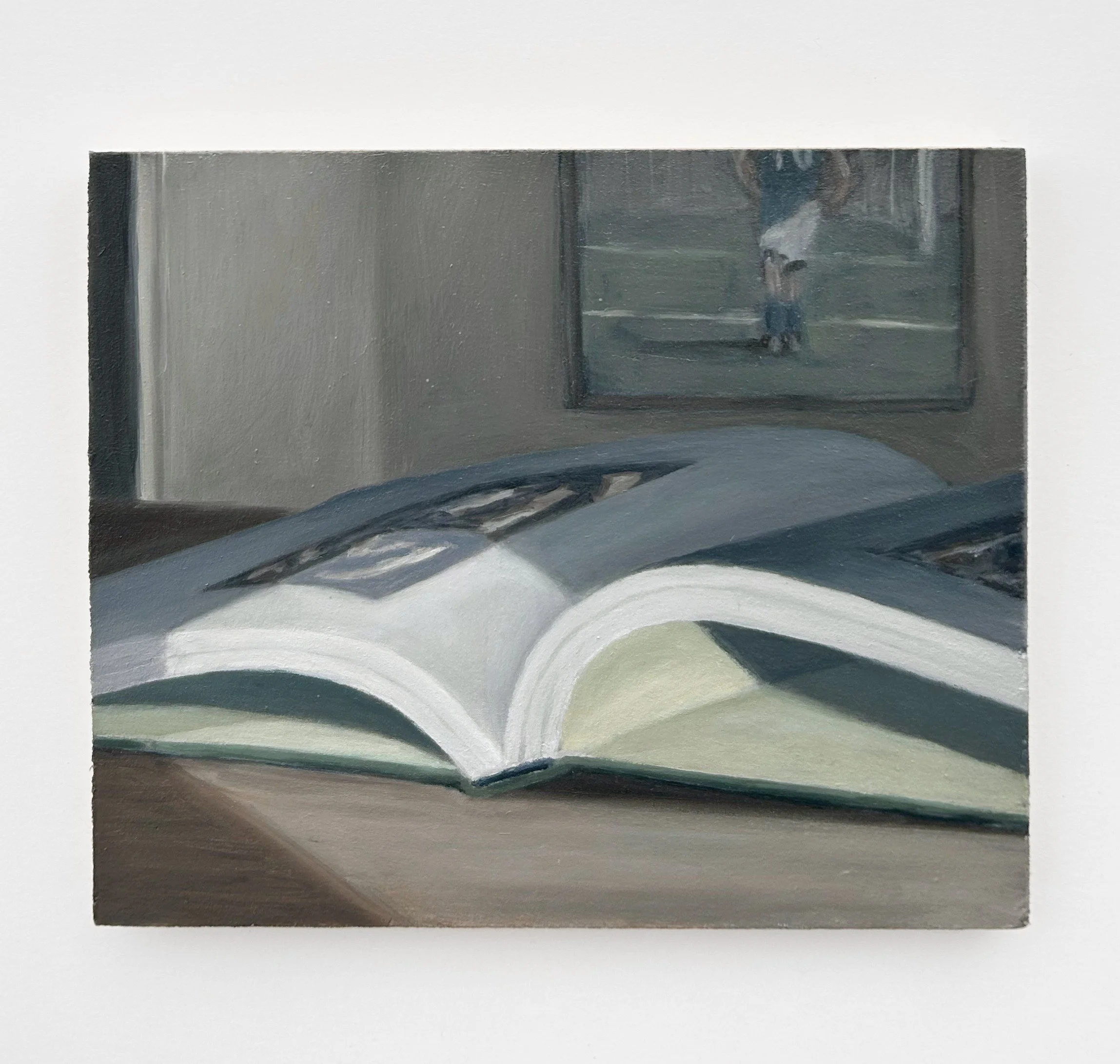 "The Book", oil and acrylic on MDF, 2026