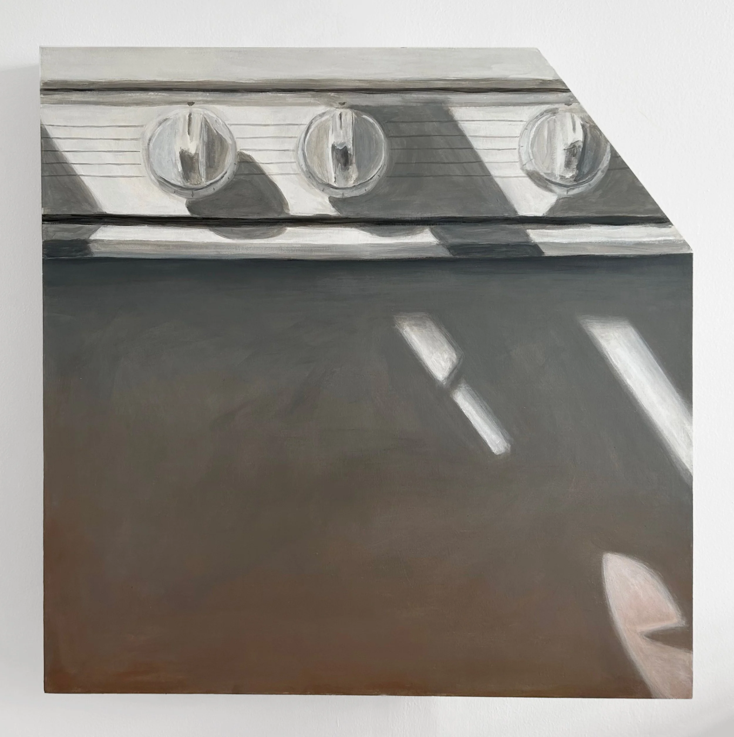 "The Oven", flashe and acrylic on shaped wood panel, 2024