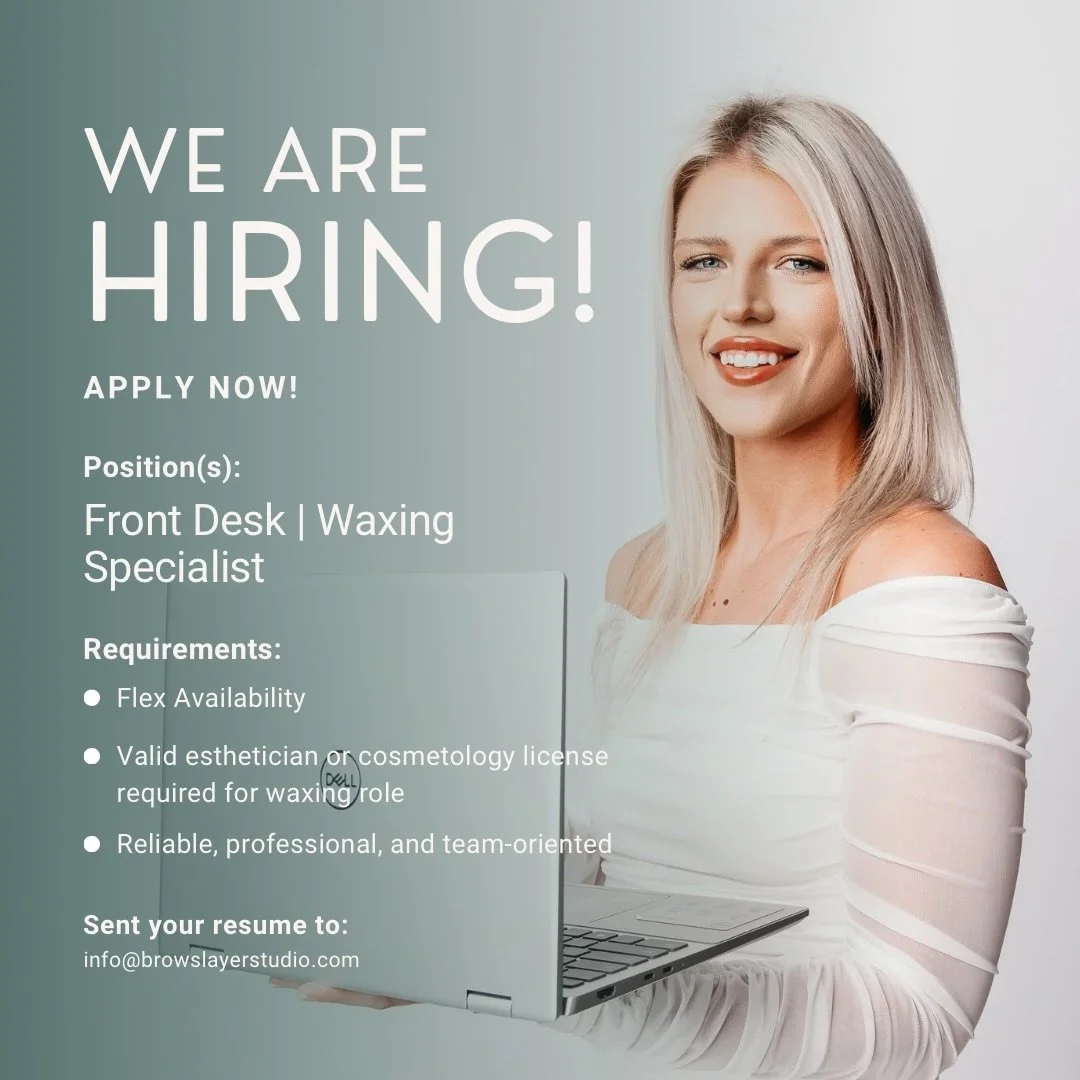 We&rsquo;re hiring at The Brow Slayer Studio.

We&rsquo;re currently accepting applications for:
&bull; Front Desk
&bull; Waxing Specialist (licensed esthetician or cosmetologist)

Apply directly at
www.browslayerstudio.com/careers #okcbrowslayer #es