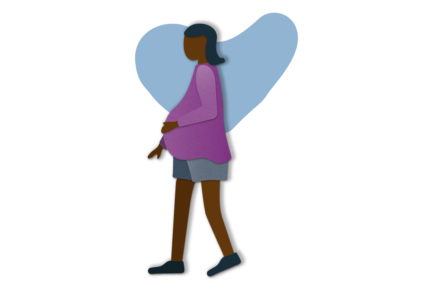 An icon of a pregnant woman walking