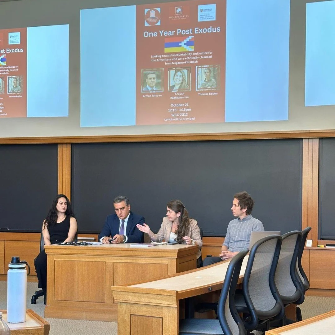Last week, one month until #COP29Azerbaijan, former human rights ombudsperson of Armenia @arman_tatoyan and UNHR's @mrtommybecker and @anoush_baghdassarian presented at Harvard and Columbia Law Schools about Azerbaijan's ethnic cleansing of 100k+ Arm