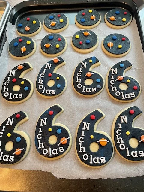 Custom Space Theme Kids Birthday Party Cookies