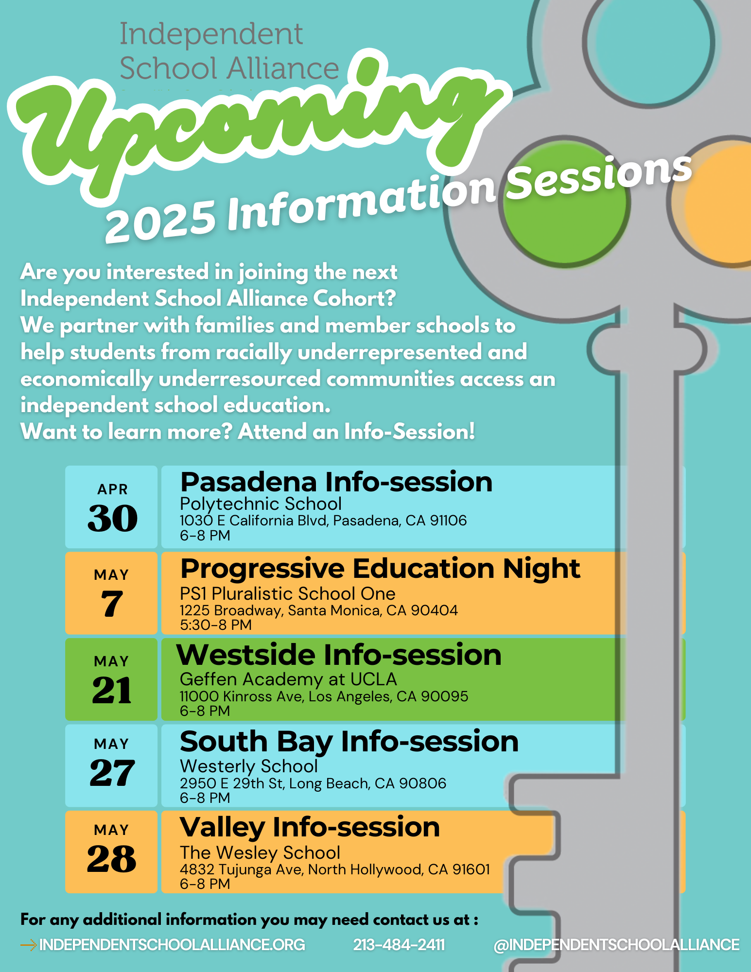 2025 Information Sessions — Independent School Alliance