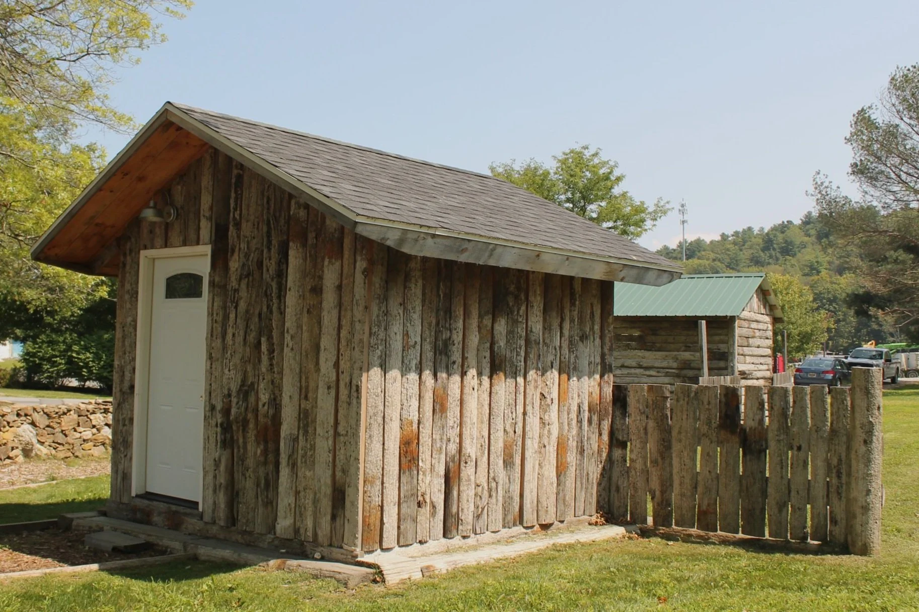 Stylish and functional shed built with reclaimed Tappan Zee Bridge timber.