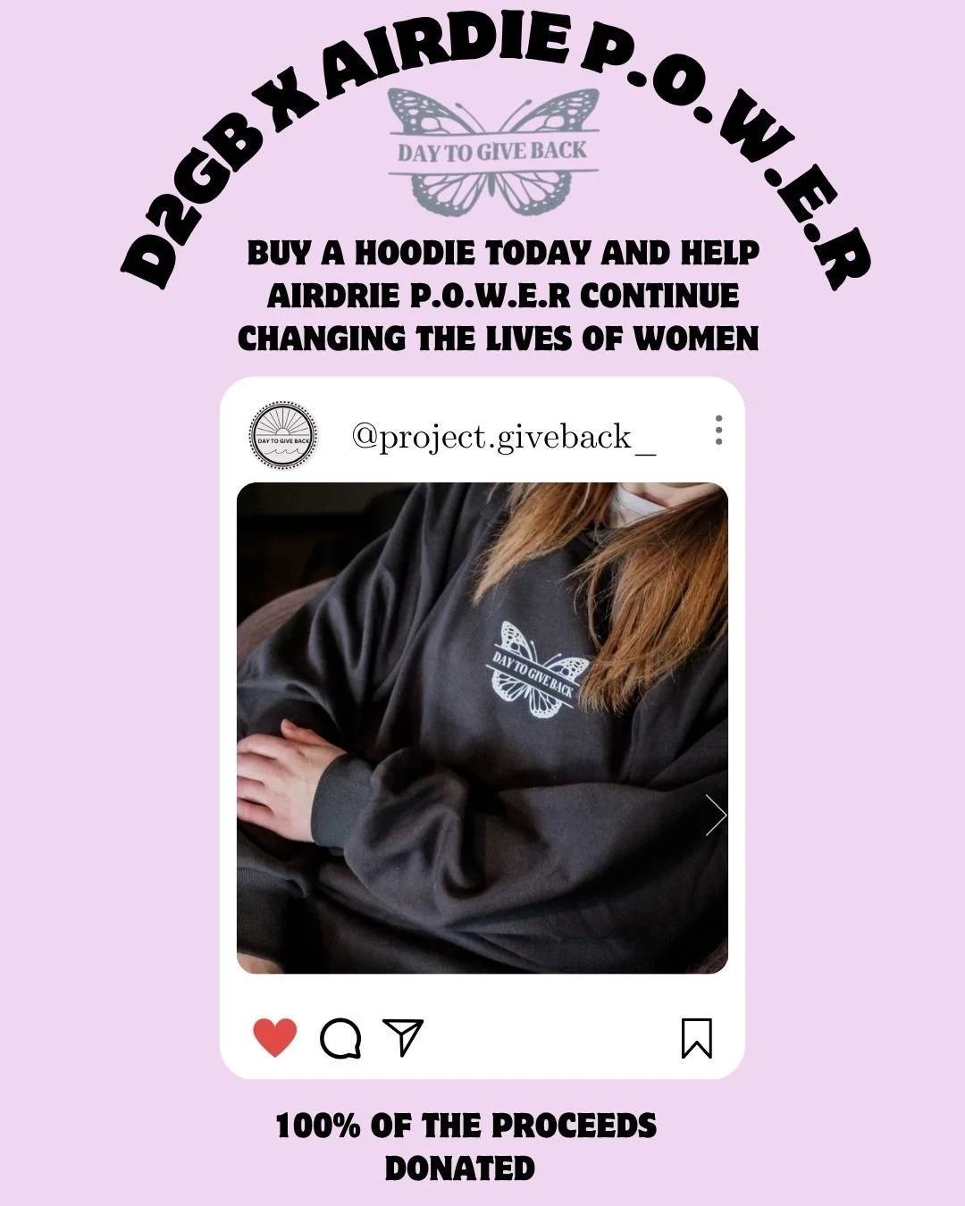 A Small Purchase. A Big Impact. 🛍️
Support the Airdrie Women&rsquo;s Shelter by purchasing one of our Day to Give Back hoodies.
It&rsquo;s more than just clothing&mdash;it&rsquo;s a way to directly contribute to a safe space for women and families i