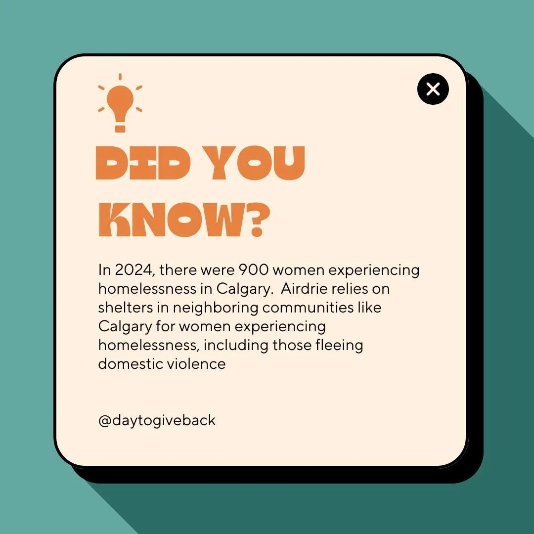 Did you know Airdrie has no dedicated women&rsquo;s shelter since Airdrie P.O.W.E.R has closed? There is currently no support for women fleeing domestic violence or experiencing homelessness?

Women in our community are forced to seek help in neighbo