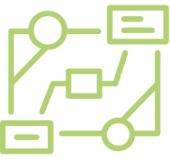 Diagram of interconnected nodes with lines connecting them.