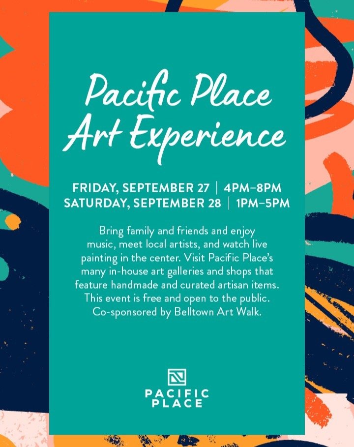 We're excited to announce the addition of a new gallery experience launching during the Downtown Art Walk this month, co-sponsored by Belltown Art Walk! Pacific Place is hosting us for a gallery experience with local artists (list below), live music,