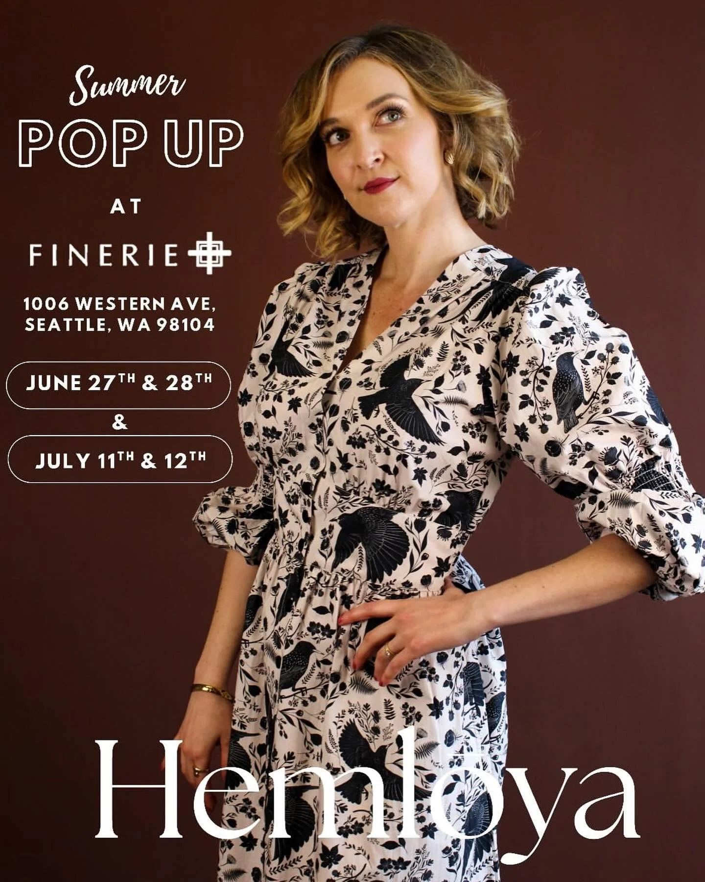 Stop by @the_finerie this weekend, featuring a trunk show with @hemloya_ and shop/sip/sing karaoke Friday night from 7-10! #seattlefashion #community #fridaynight #karaoke #sipnshop