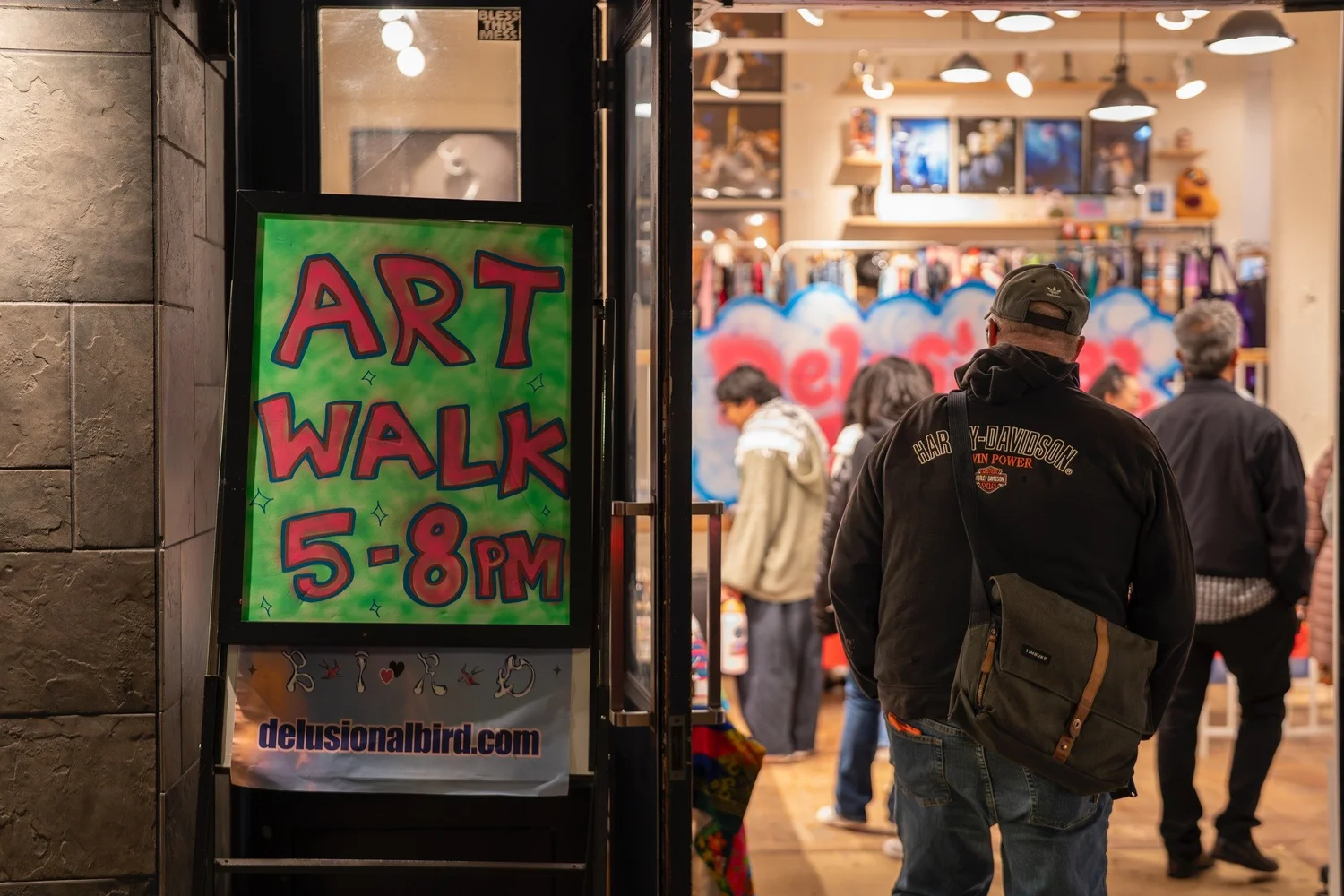 It's always a good time at @delusionalbirdshop! Thanks to @films.about.artists for capturing these moments from the October art walk! #seattleartists #vintage #community #craftnight #fridaynight #free #allages