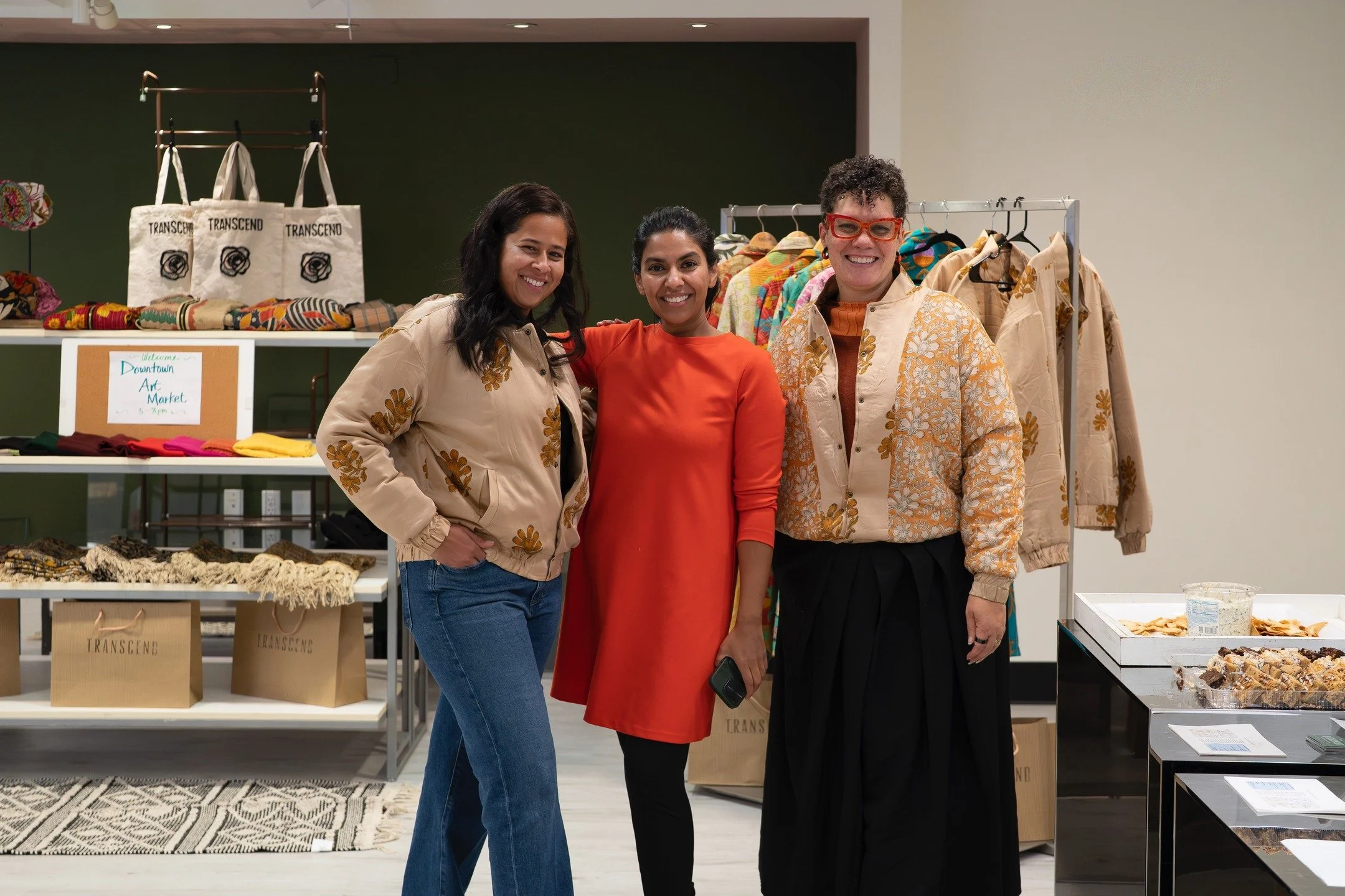 Scenes from the brand new beautiful @weartranscend at Pacific Place during the October art walk! Grand opening happening this month! This shop features sustainable fashion and will host artists alongside their products. Congrats to Nazia, the owner! 