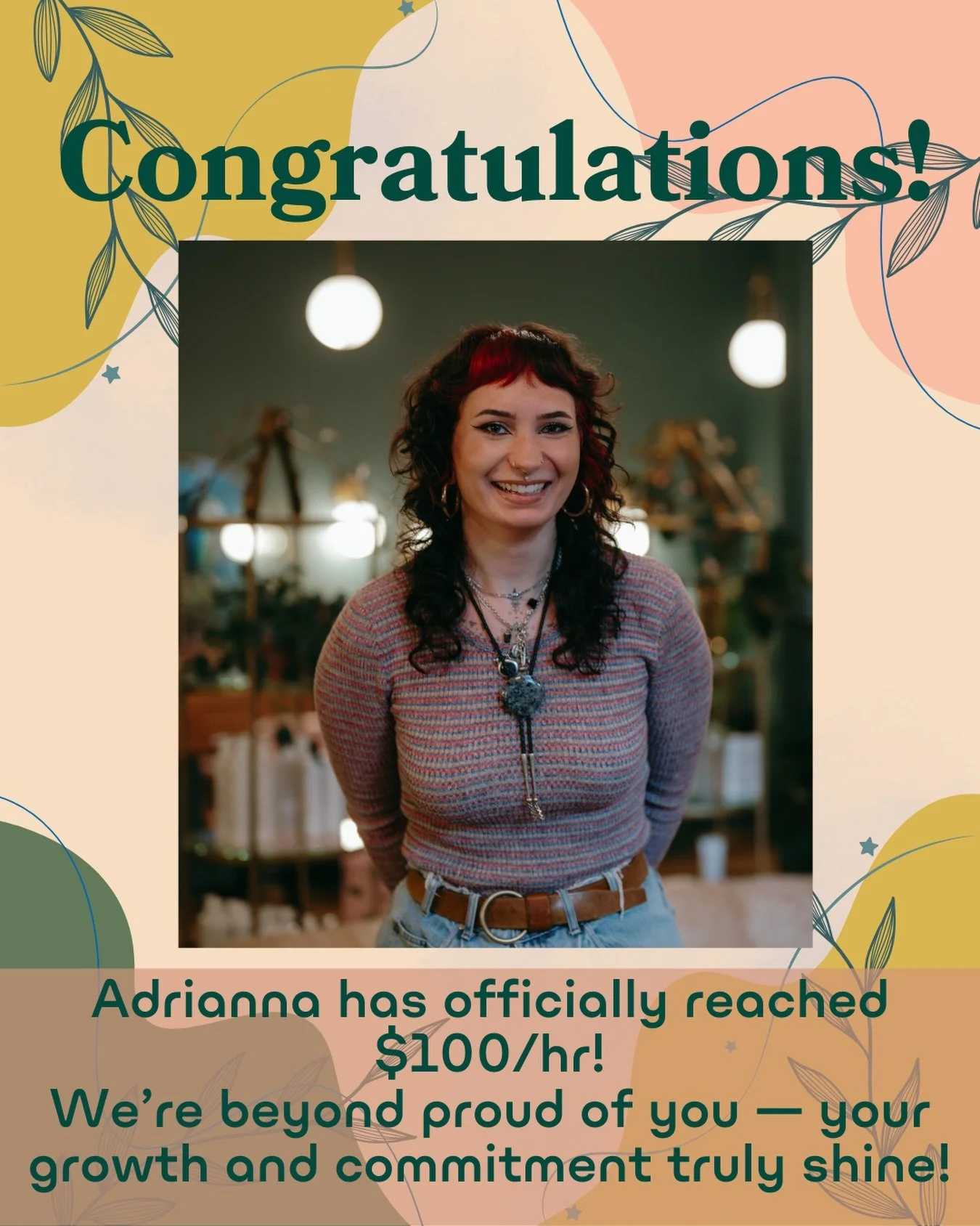 We&rsquo;re so excited to celebrate Adrianna @cherrybombhairpdx hitting $100 an hour &mdash; a huge milestone that reflects her talent, dedication, and heart for this craft. ✨

Adrianna is an incredible hairstylist known for her bold, beautiful vivid