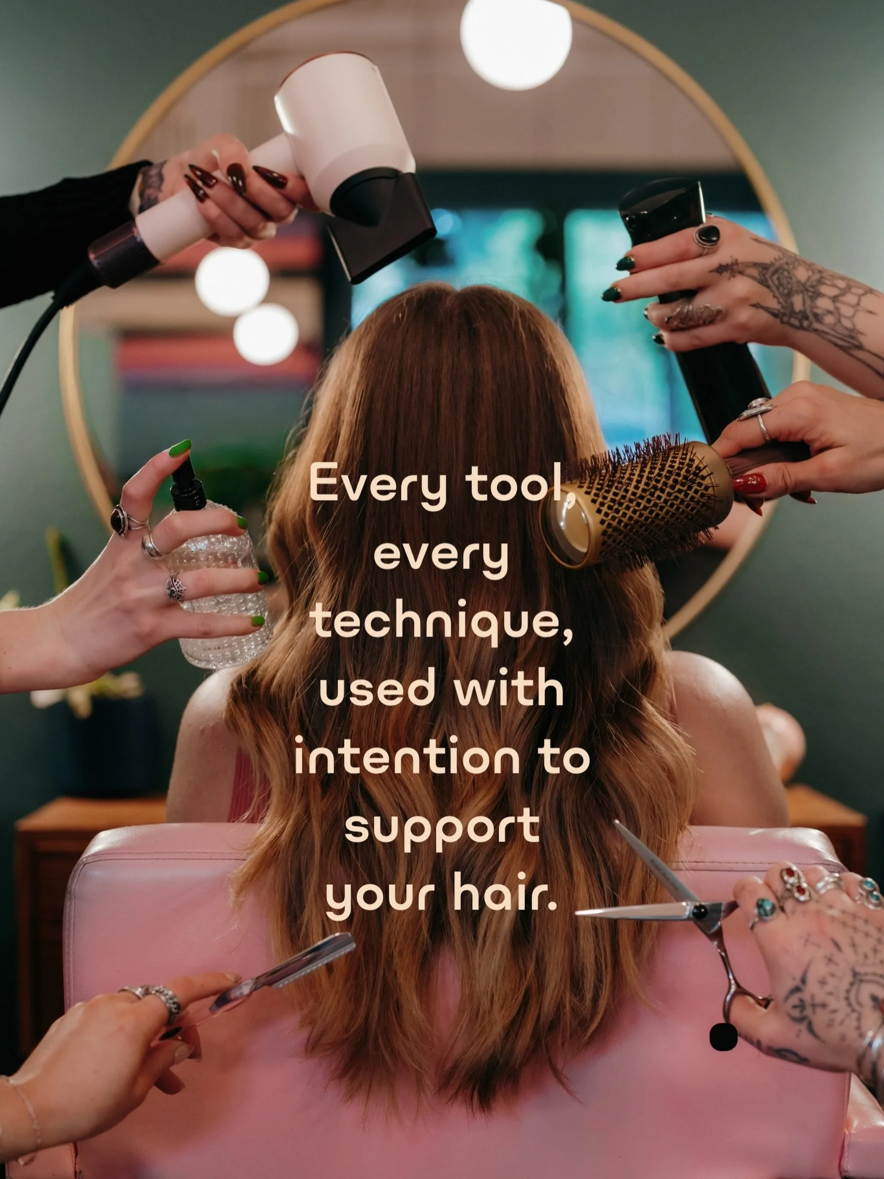 ✨Many hands. Many tools. One head of hair that&rsquo;s nothing like the next.

A stylist for every head of hair means someone matched to yours&mdash;curly, fine, coily, growing it out, starting over. Come as you are. You don&rsquo;t have to have it f