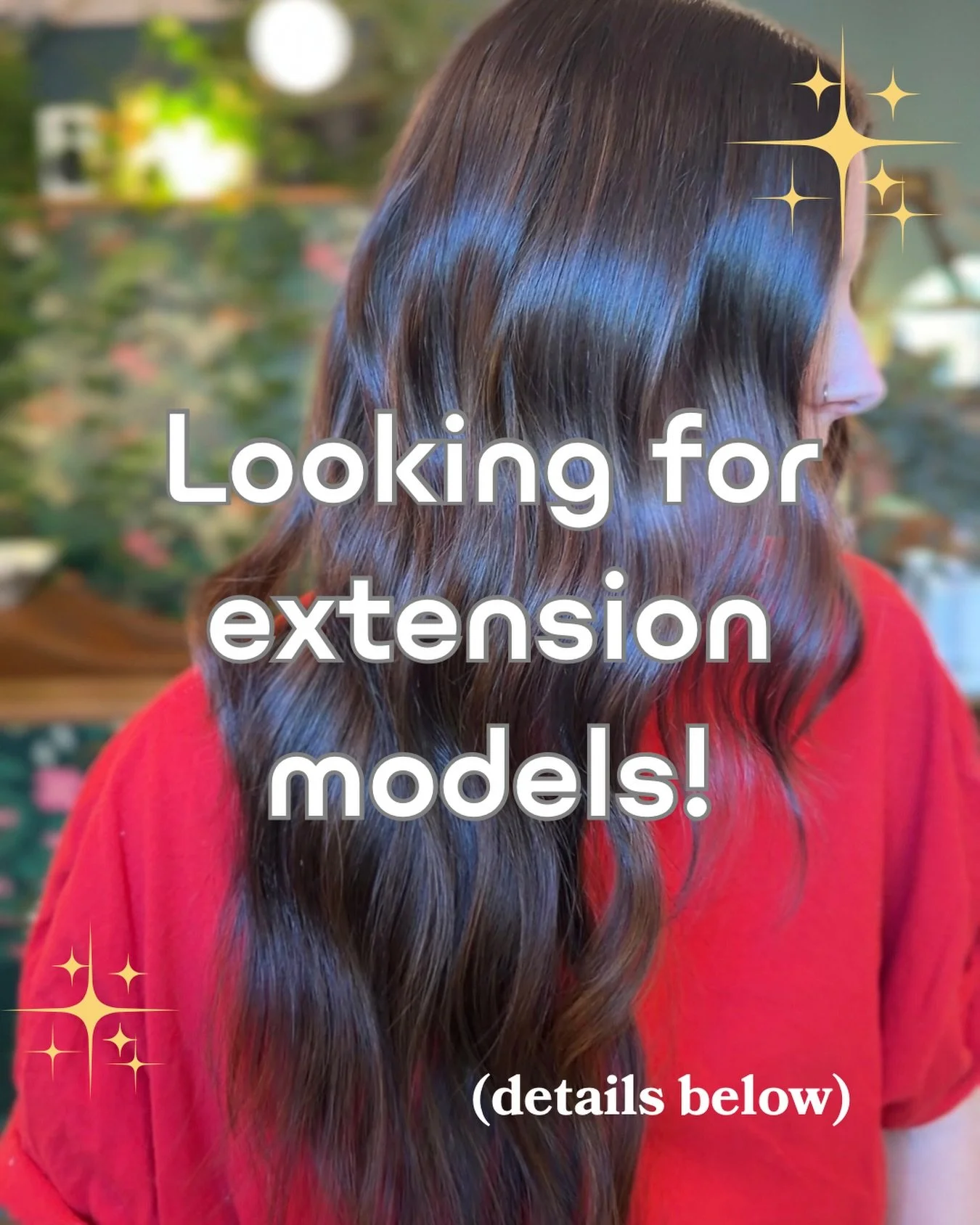✨ Extension Model Call! ✨

Have you been thinking about getting hair extensions? This is the perfect opportunity to transform your hair while helping our stylists continue to perfect their craft.

As an extension model, you&rsquo;ll receive:
🤍 A com