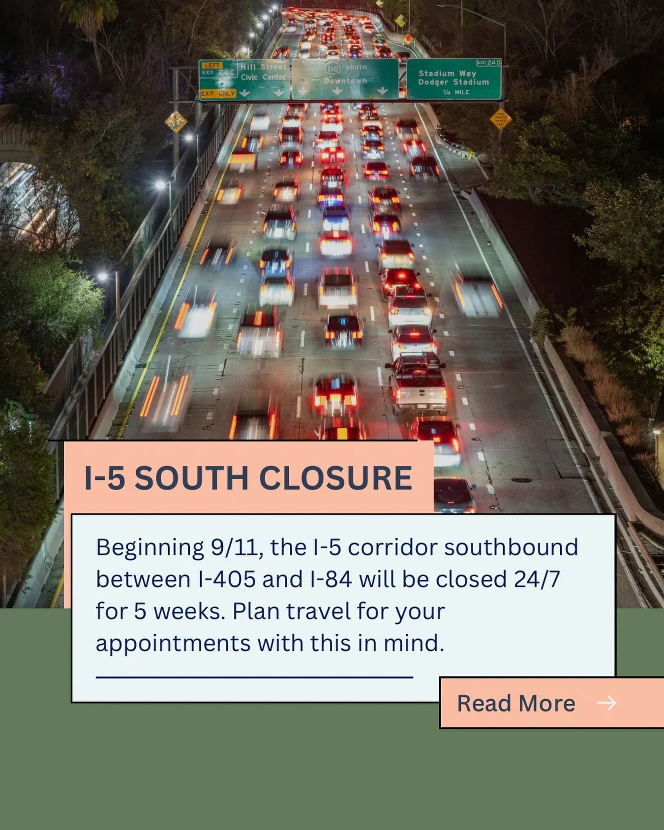 🚧 HEADS UP, DREAMBOAT CLIENTS! 🚧

There&rsquo;s a major I-5 southbound closure coming up, and we want to make sure everyone with an appointment plans ahead!

Traffic is expected to be heavier throughout North + Northeast Portland, including surface