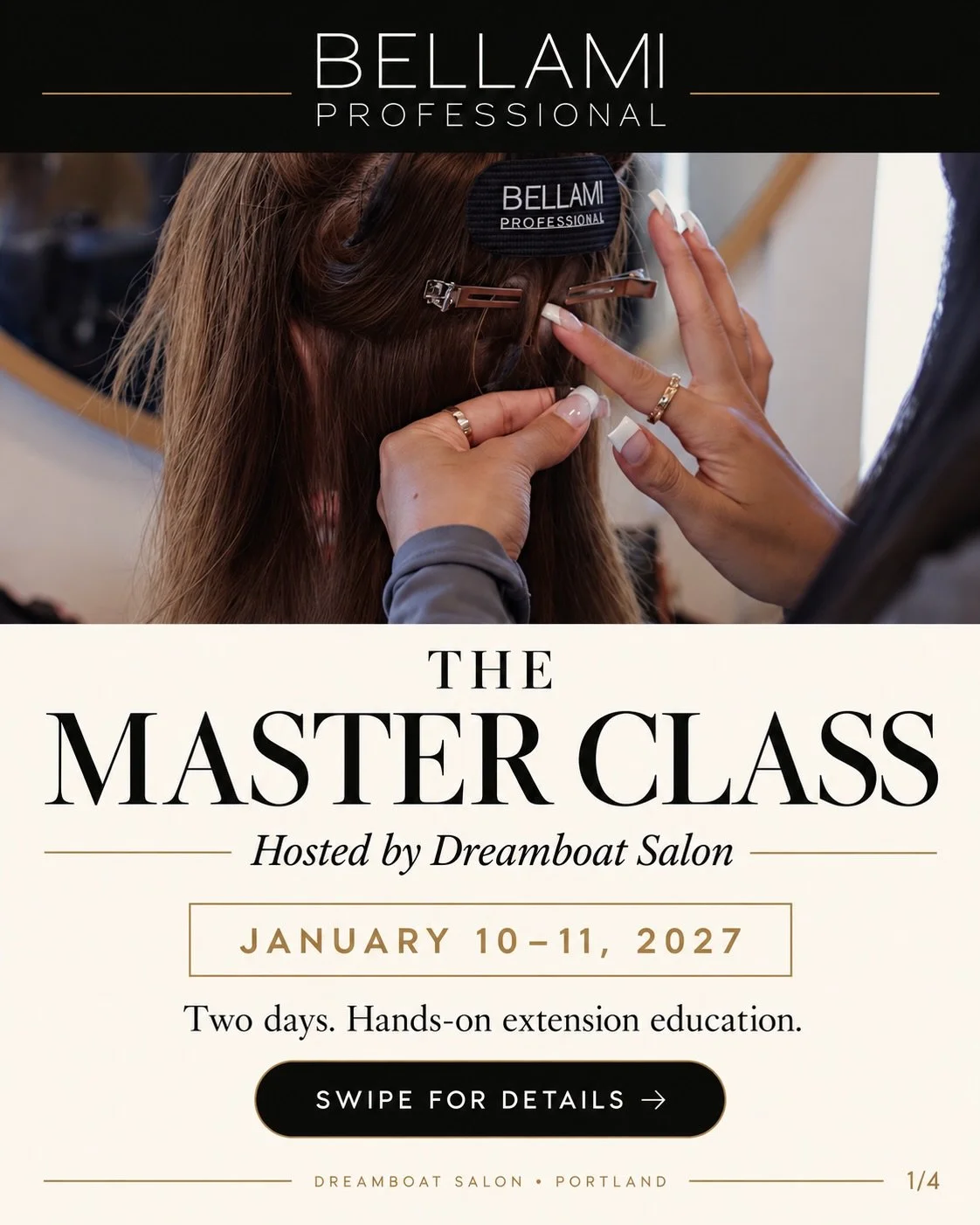 ✨Portland stylists, come learn with us! ✨ 

We&rsquo;re so excited to host the BELLAMI Master Class at Dreamboat, and there are just a handful of tickets left!

🌸Join us for two days of hands-on extension education covering Tape-Ins, K-Tips, I-Tips 