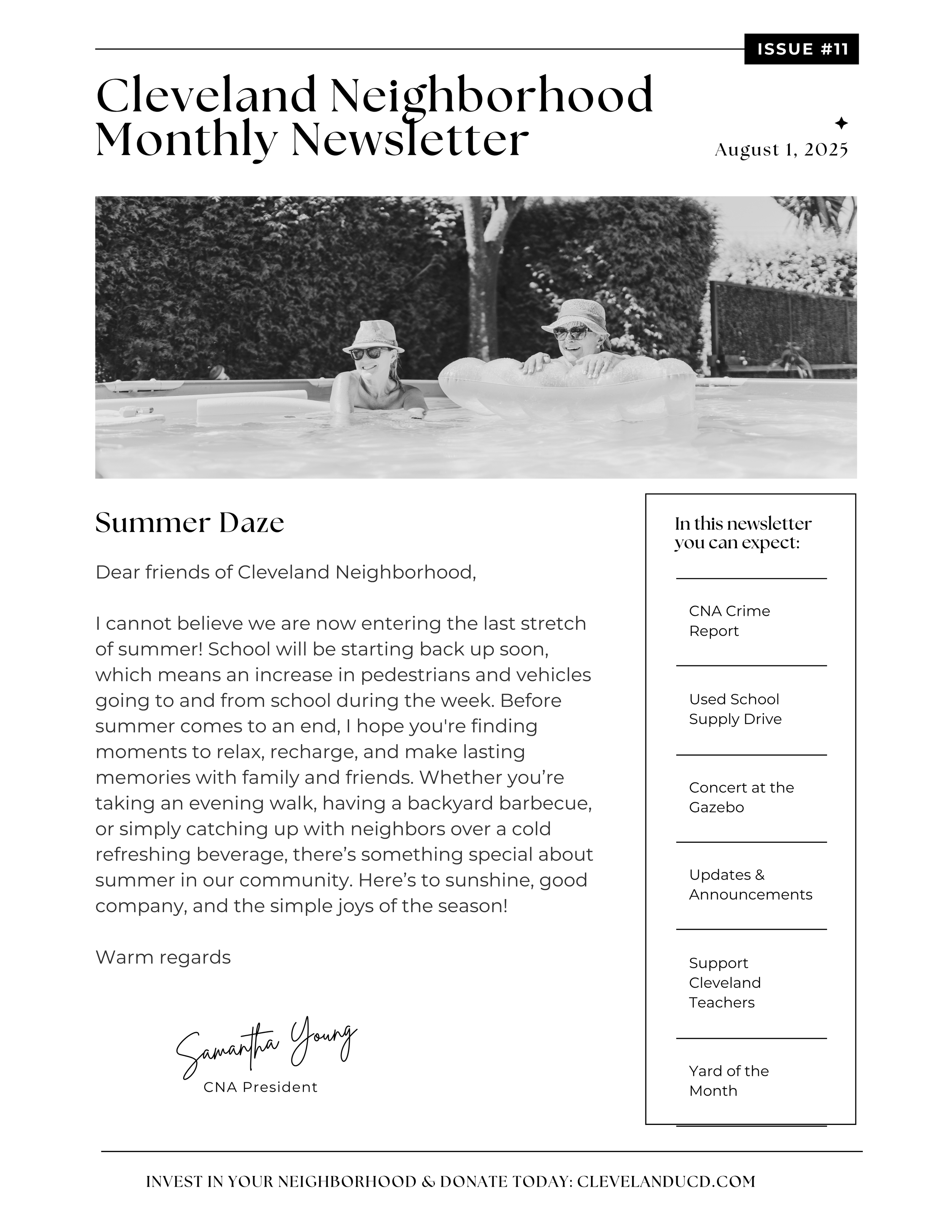 August Cleveland Neighborhood Newsletter