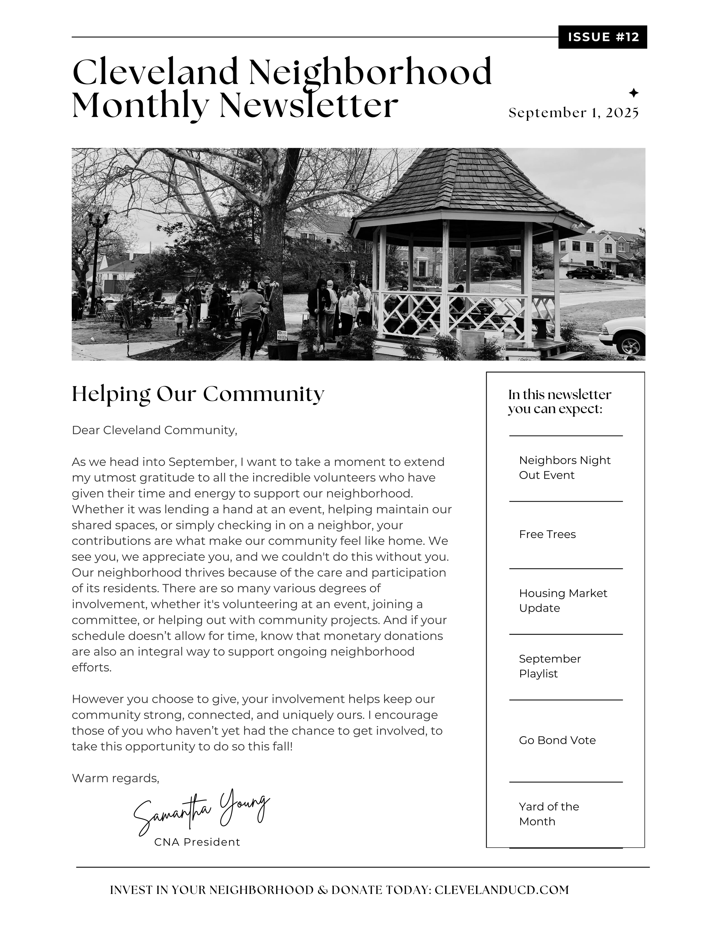 September 2025 Cleveland Neighborhood Newsletter
