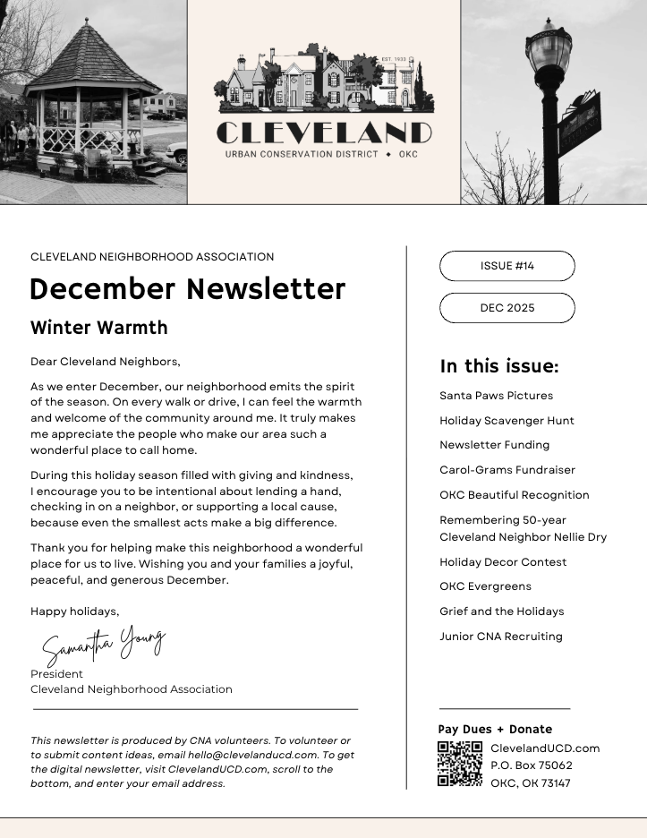 December 2025 Cleveland Neighborhood Newsletter