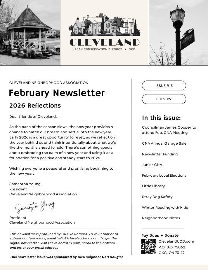 February 2026 Cleveland Neighborhood Newsletter