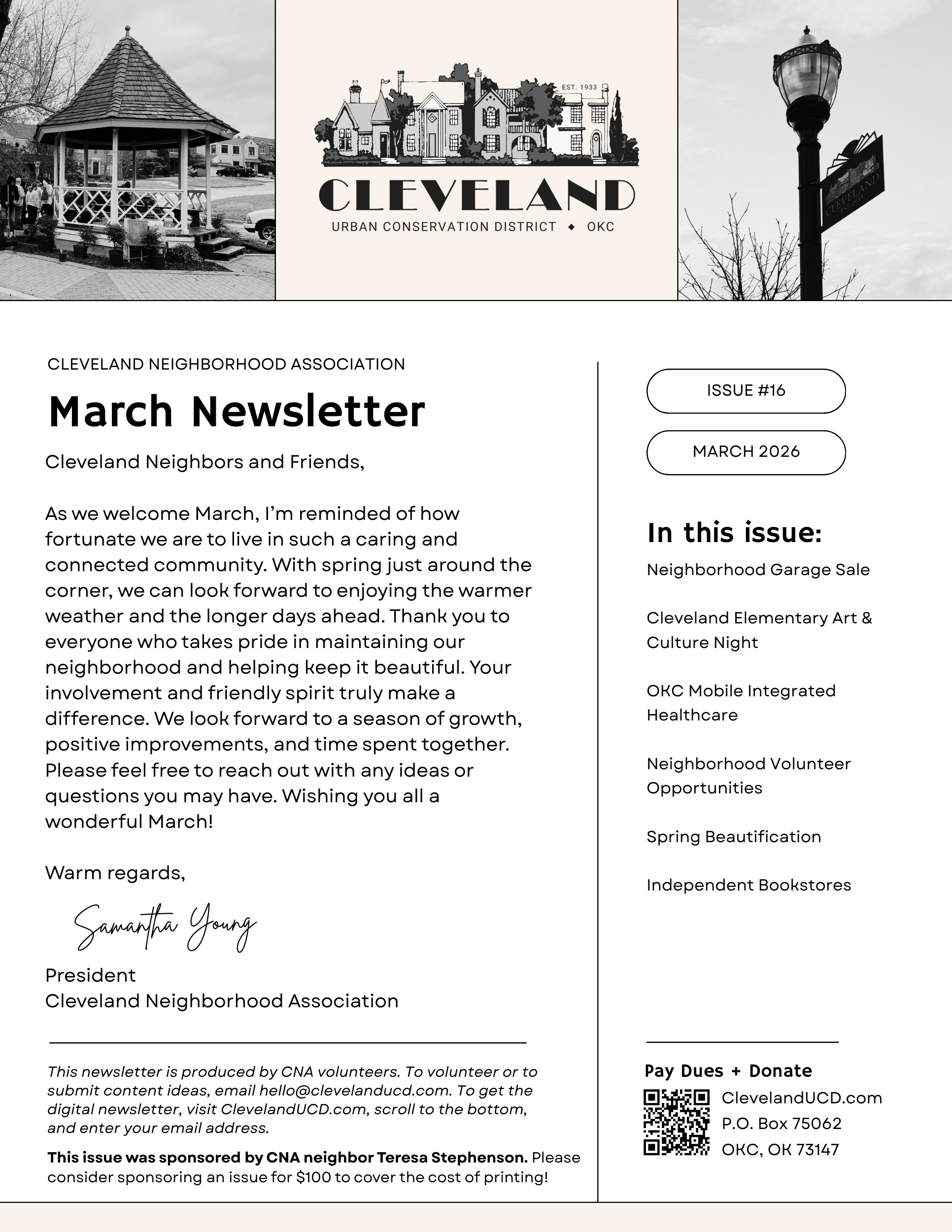 March 2026 Cleveland Neighborhood Newsletter