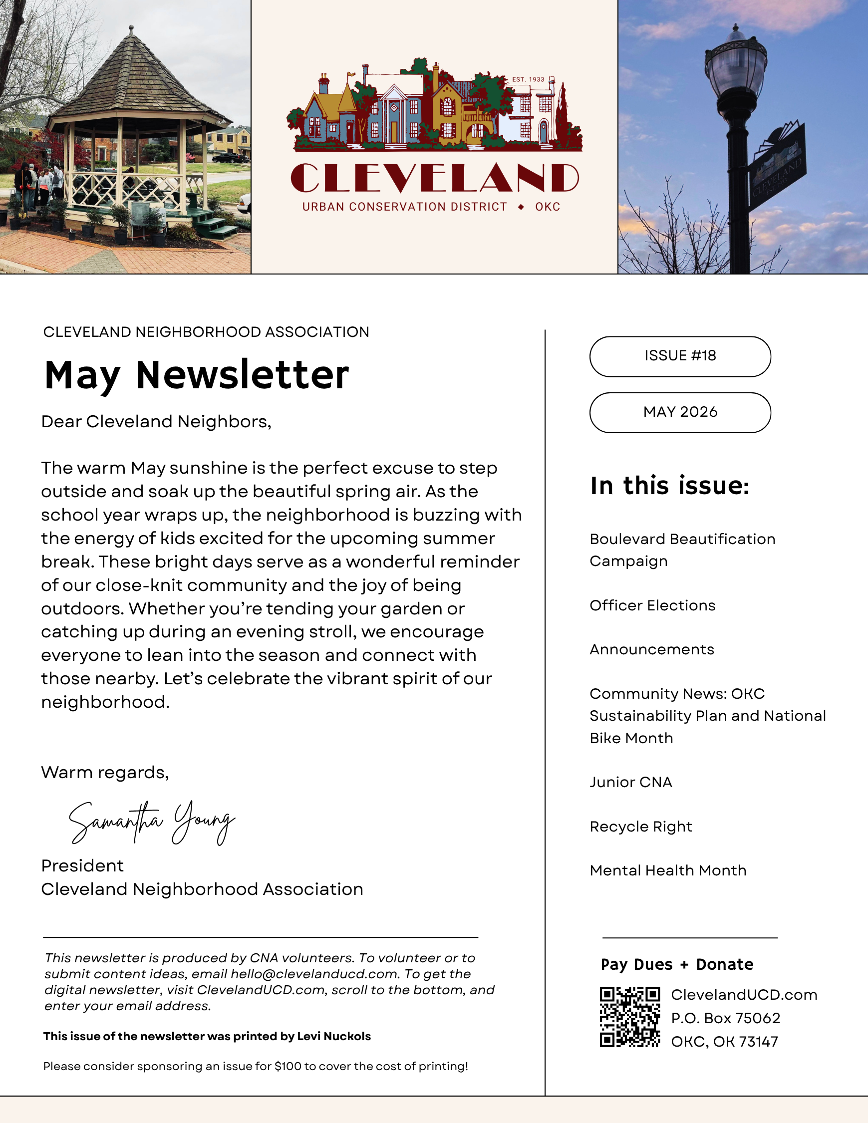 May 2026 Cleveland Neighborhood Newsletter