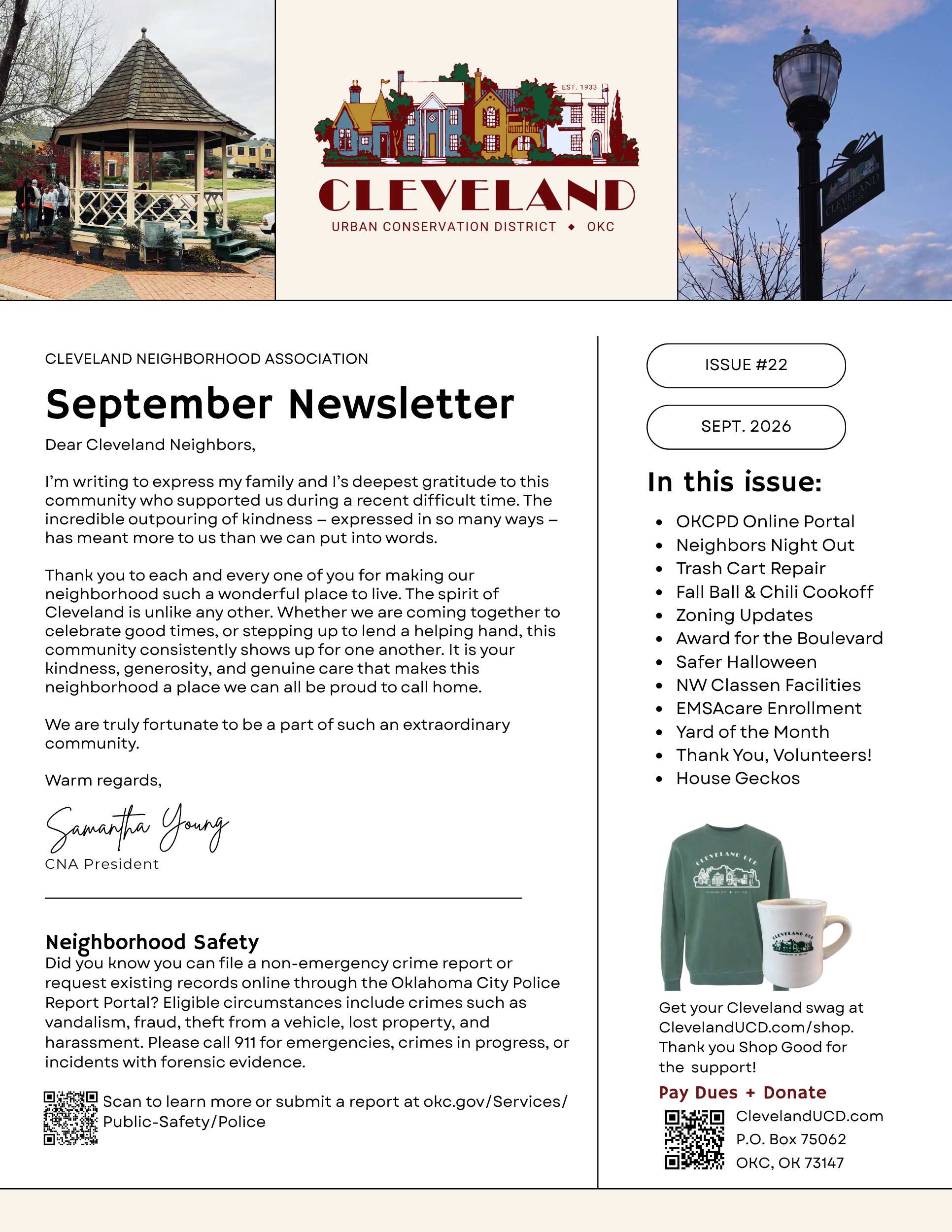 September 2026 Cleveland Neighborhood Newsletter
