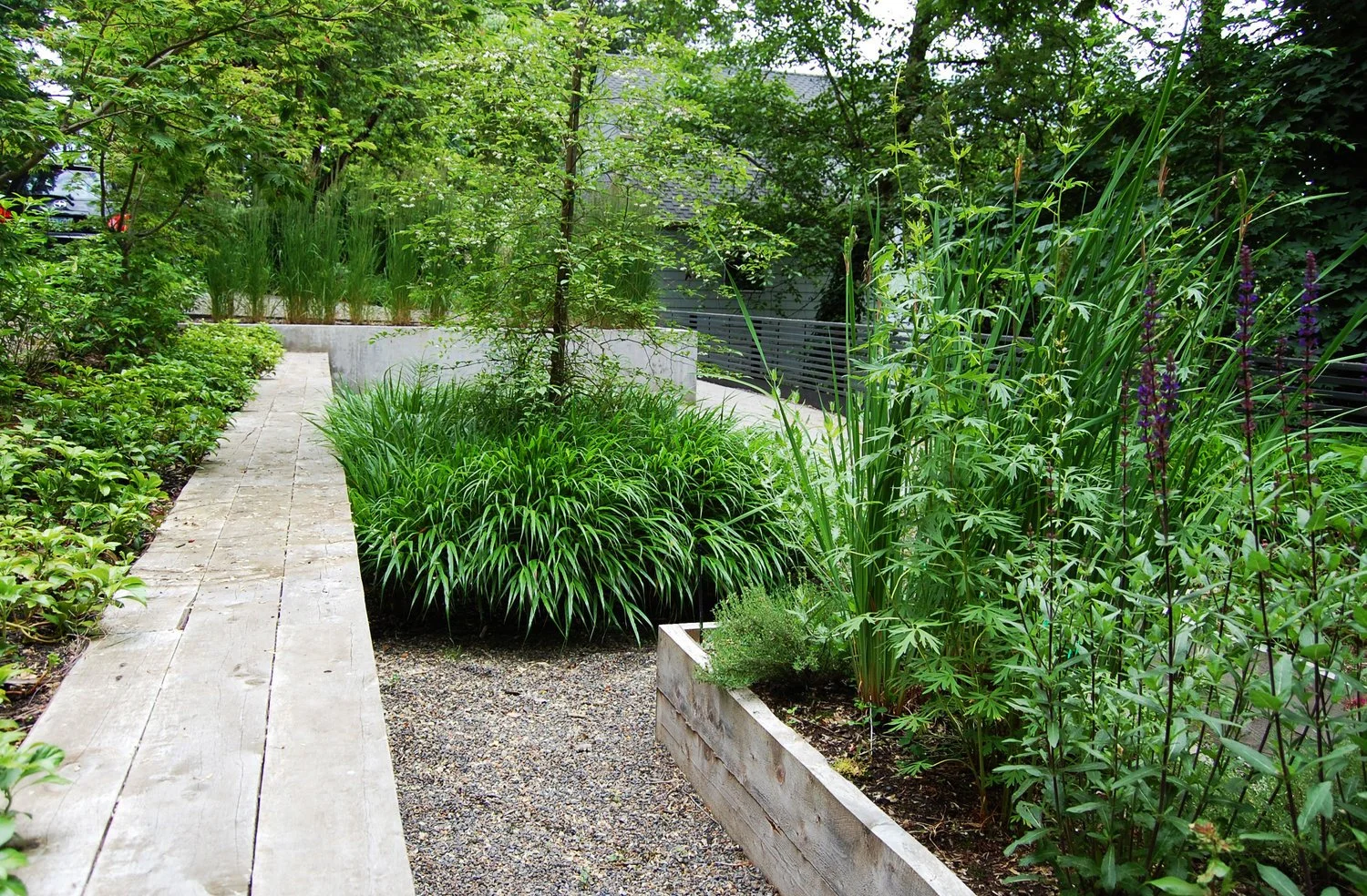  
Hewett Blvd Project Portland, OR
Collaboration with Bothwell Landscape Studio

This project presented a significant challenge, requiring the creation of a garden area and parking on a landslide-prone site adjacent to a busy road. We installed a con