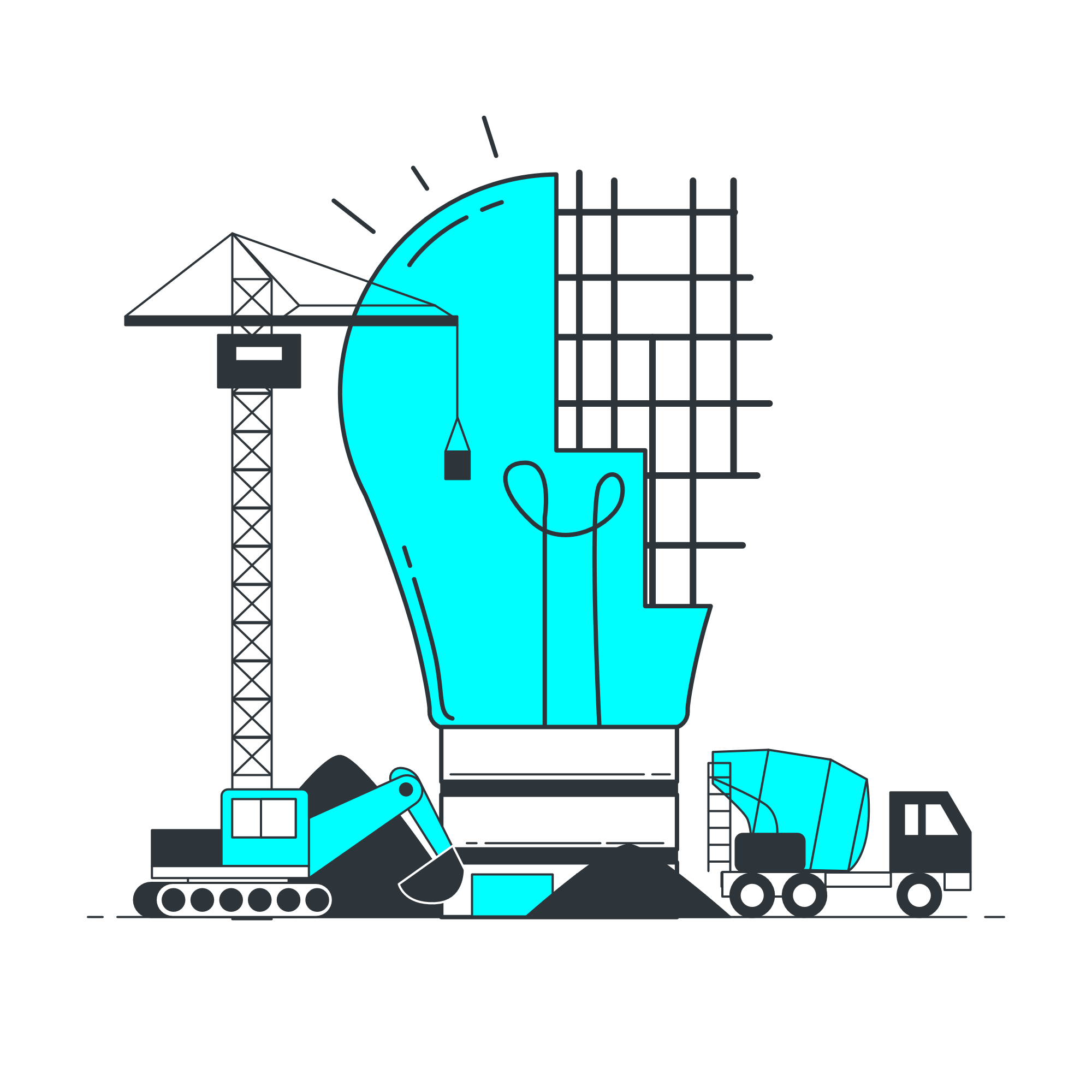 illustration of a construction site