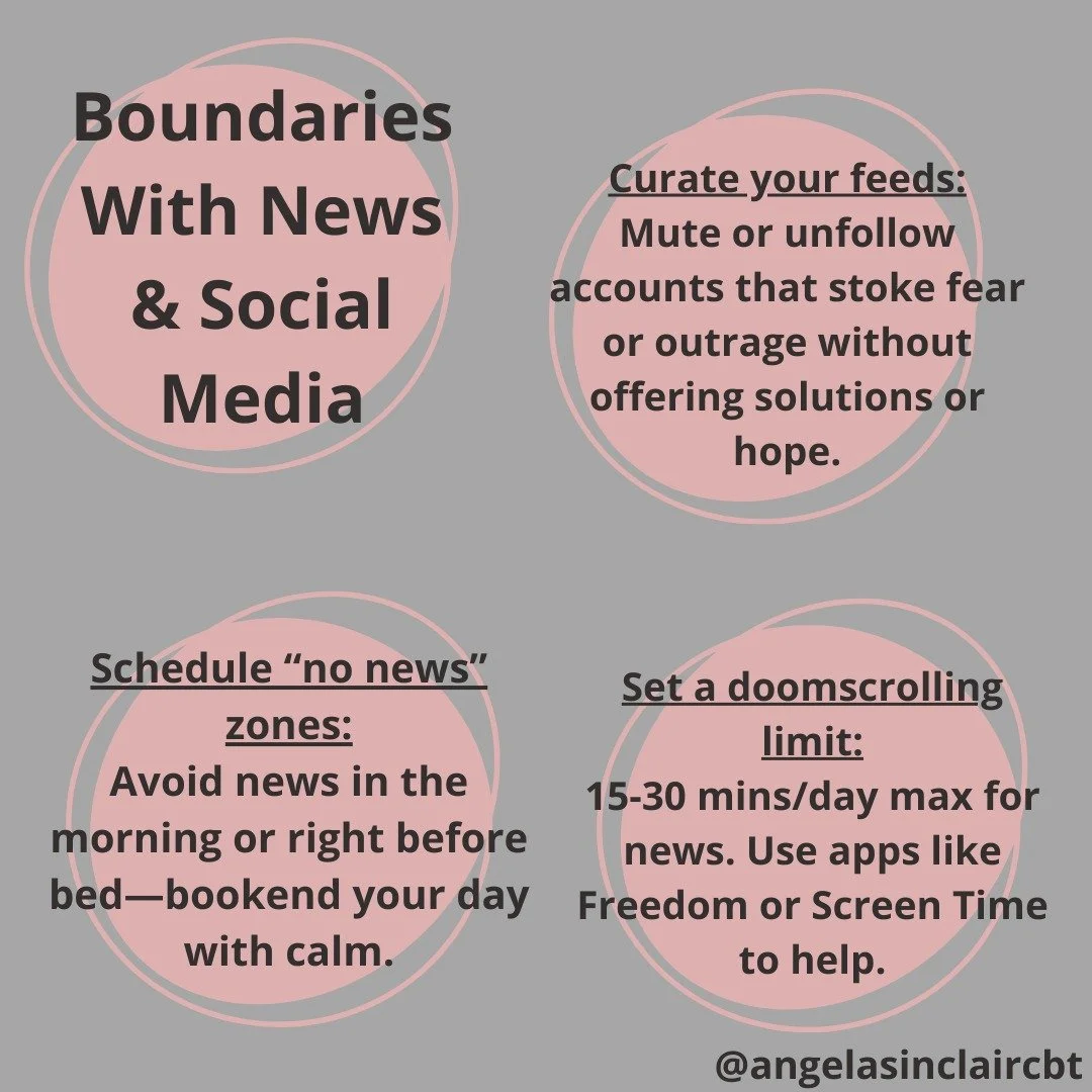 It's rough out there.

The constant stream of bad news and doom scrolling can definitely wear you down, but there are ways to cope and find balance without ignoring what's going on.

If world events leave you feeling overwhelmed, anxious, or stuck in