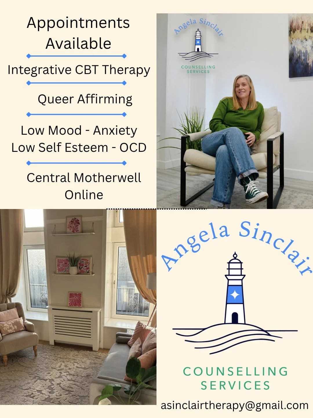If you have been considering therapy then this post is for you. 

If you would like to think, feel or behave differently or in a healthier or more positive way, then therapy may help.

I currently have scattered weekday availability and have experien