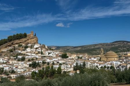 Picturesque Spanish village with whitewashed houses and terracotta rooftops