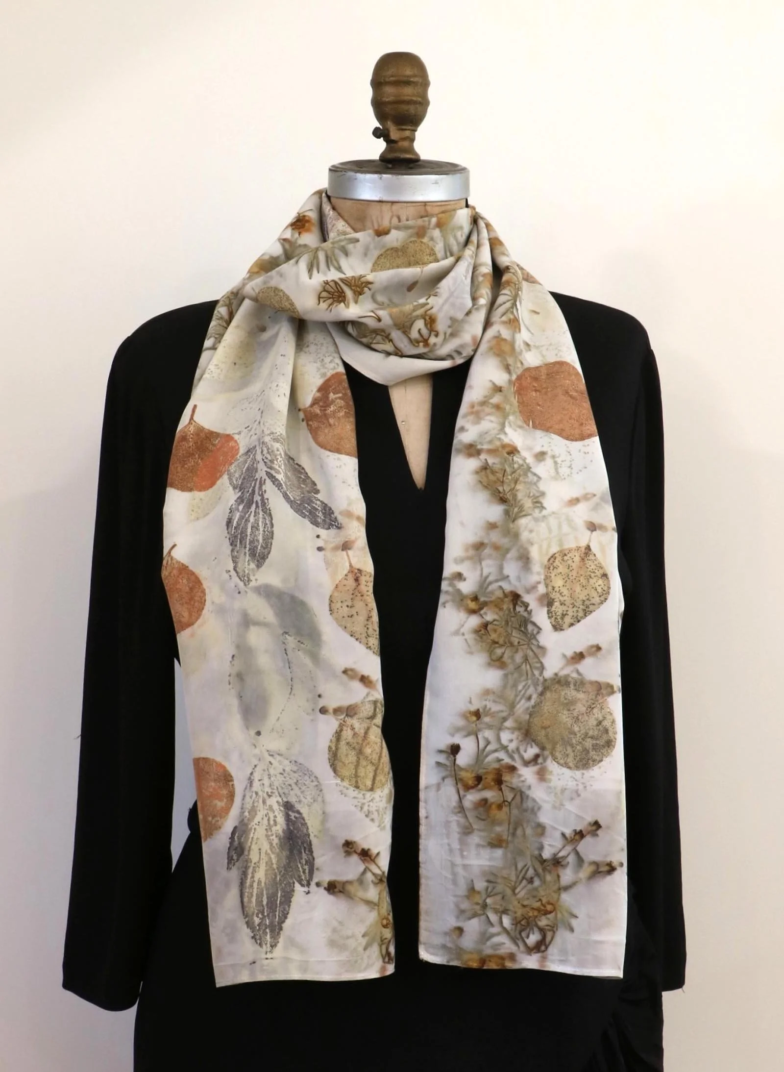 Eucalyptus and peony scarf
