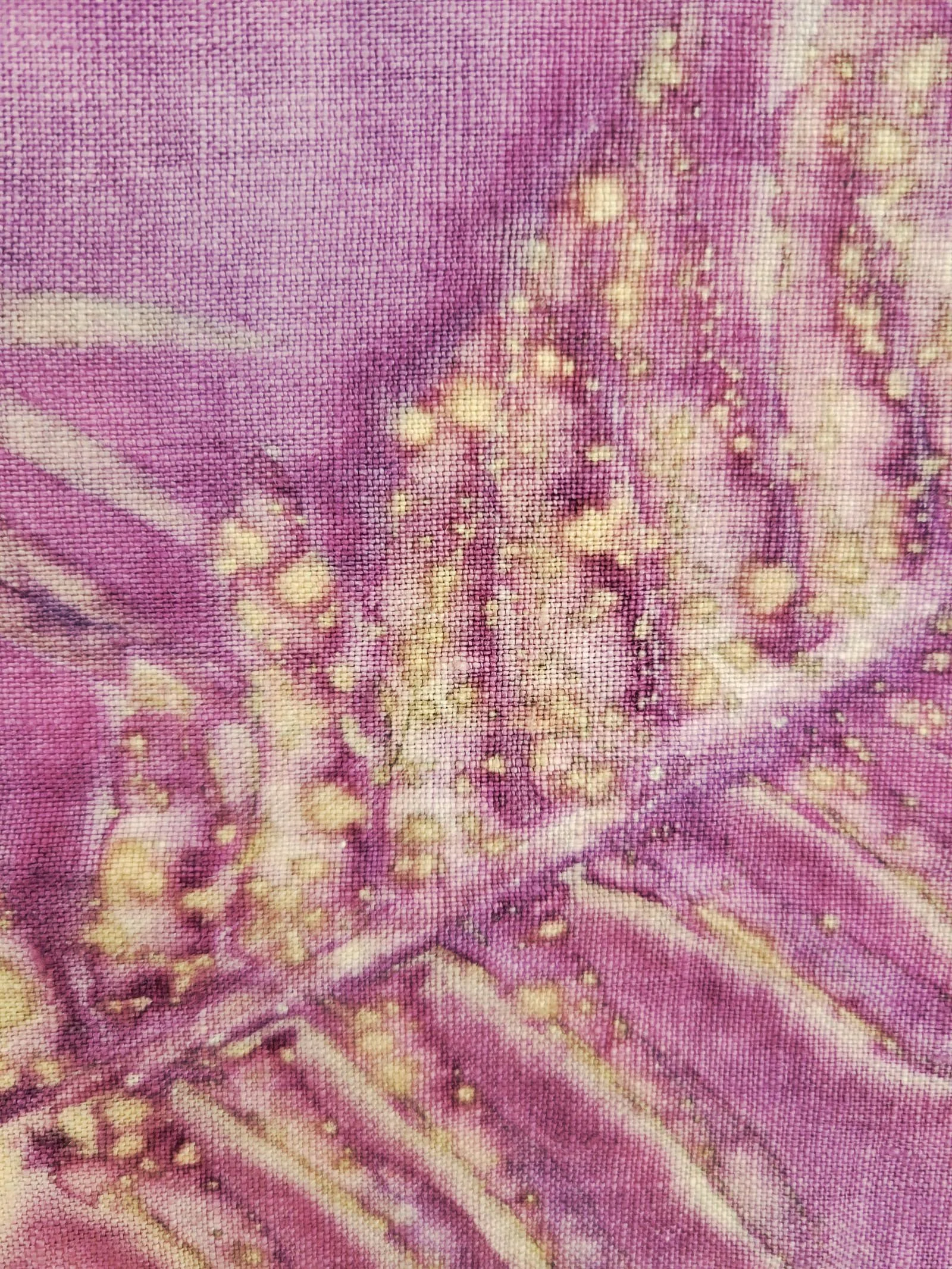 Magenta tropical wall hanging (detail)