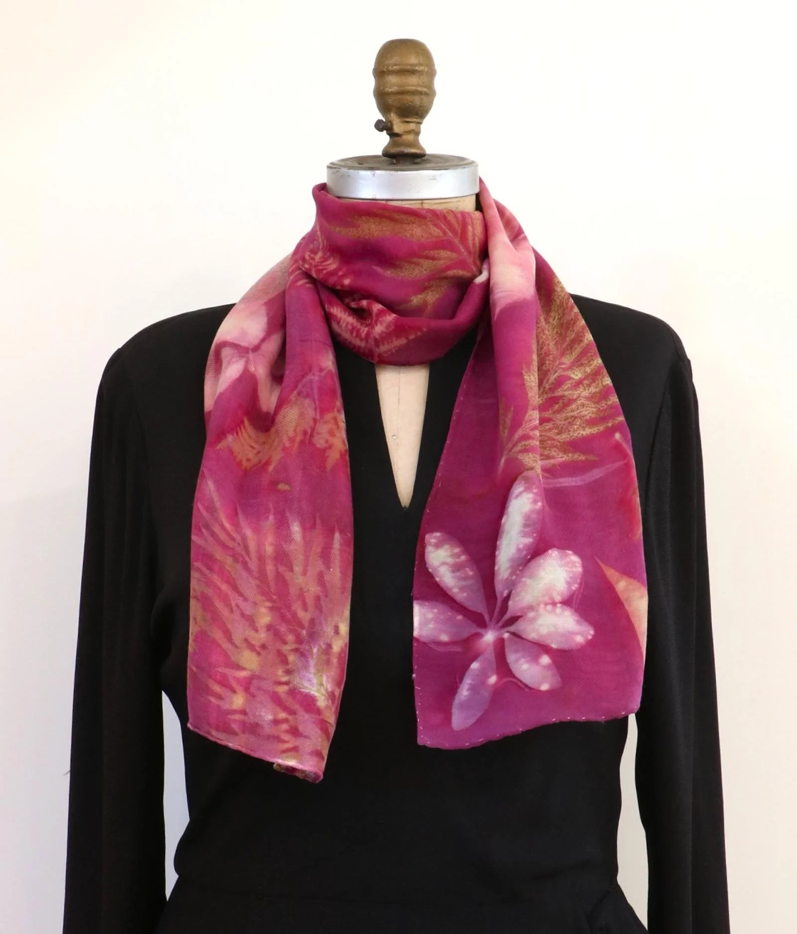 Magenta tropical scarf