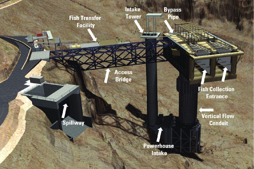Tall Tower: The structure rises 270 feet from the bottom of Lake Billy Chinook (Credit: Portland General Electric)