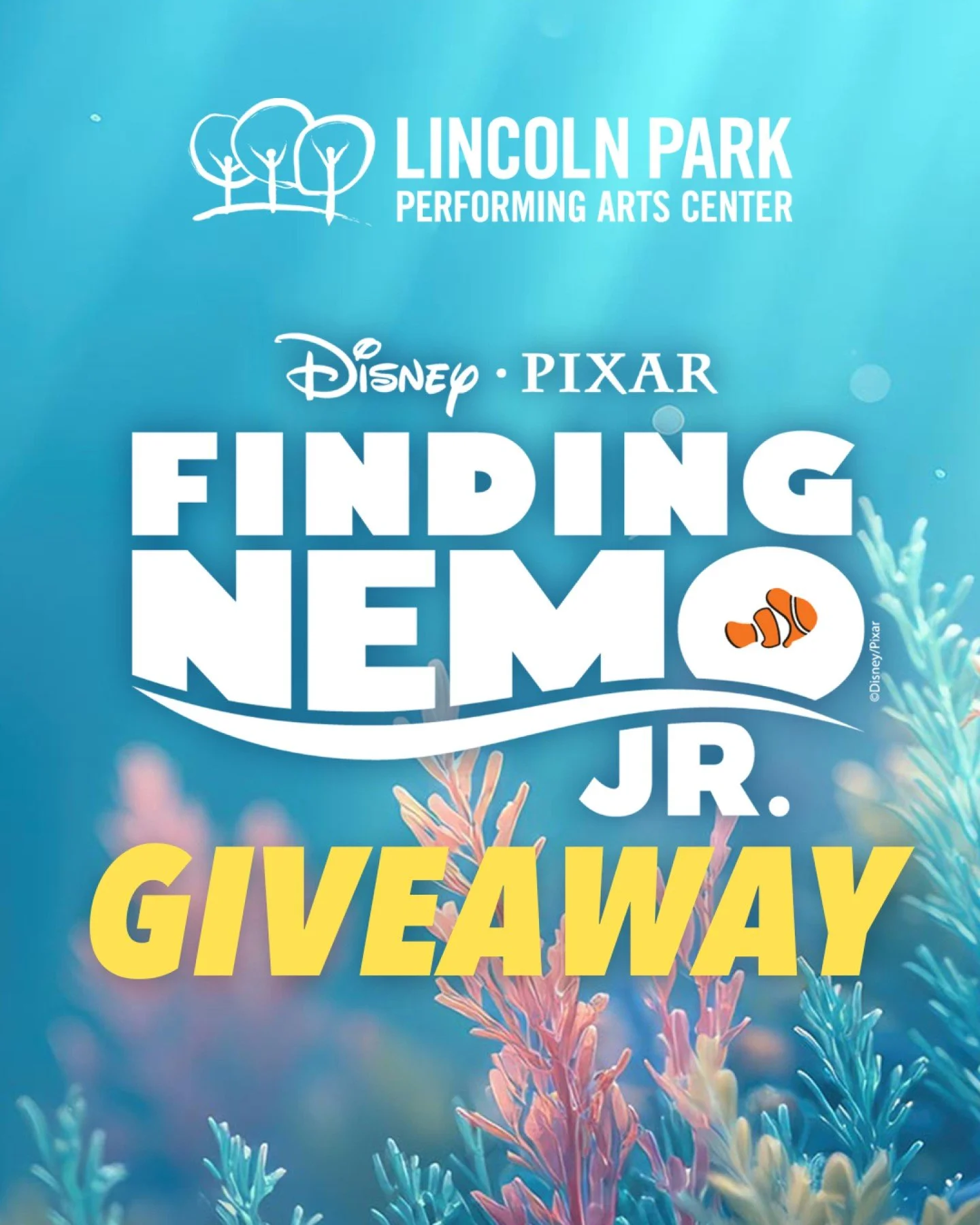 GIVEAWAY ALERT! 🐠🪸🐙

We&rsquo;re making a splash with our friends at @lincolnparkarts to send one lucky family on an unforgettable underwater adventure with tickets to Finding Nemo JR. 🩵 This musical captures the heart of the Disney film while br