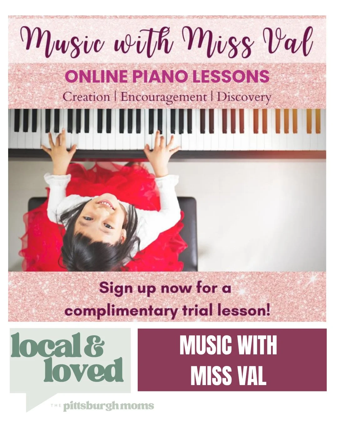 LOCAL &amp; LOVED SERIES✨

Meet Miss Val &mdash; the kind of teacher every parent dreams of finding. 🎹 

With patience, joy, and a deep love of music, she helps kids discover not just how to play piano, but how to feel it. From tiny fingers learning