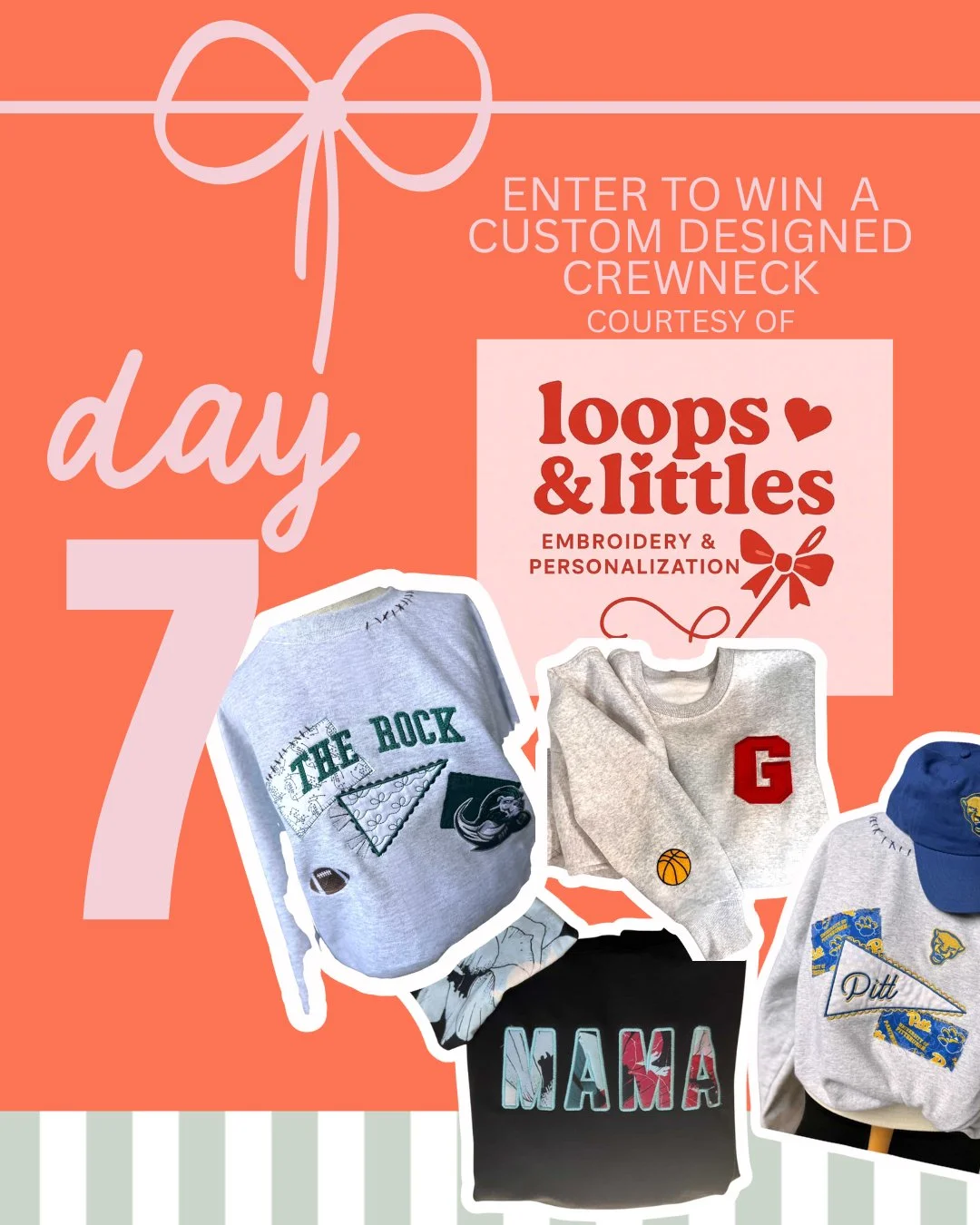 DAY 7 of our 8 DAYS OF GIVEAWAYS is here!

We&rsquo;re keeping the cozy vibes going&hellip; and this one is all about you, mama. 💛

We&rsquo;ve teamed up with @loopsandlittles to gift one lucky winner a custom-designed crewneck &mdash; perfect for l