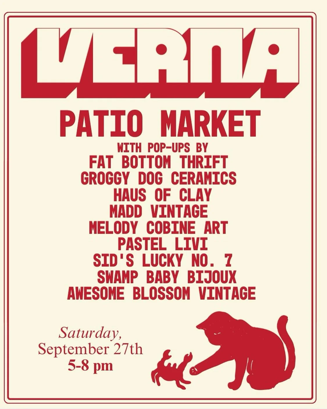 THIS SATURDAY. Come see us for our VERY FIRST PATIO MARKET and PRETEND it&rsquo;s FALL! 

Special thanks to all of our vendors (tap them tags to see them all) and to @cassidymaudemusic for setting the whole thing up! 

#nashville #market #visitmusicc