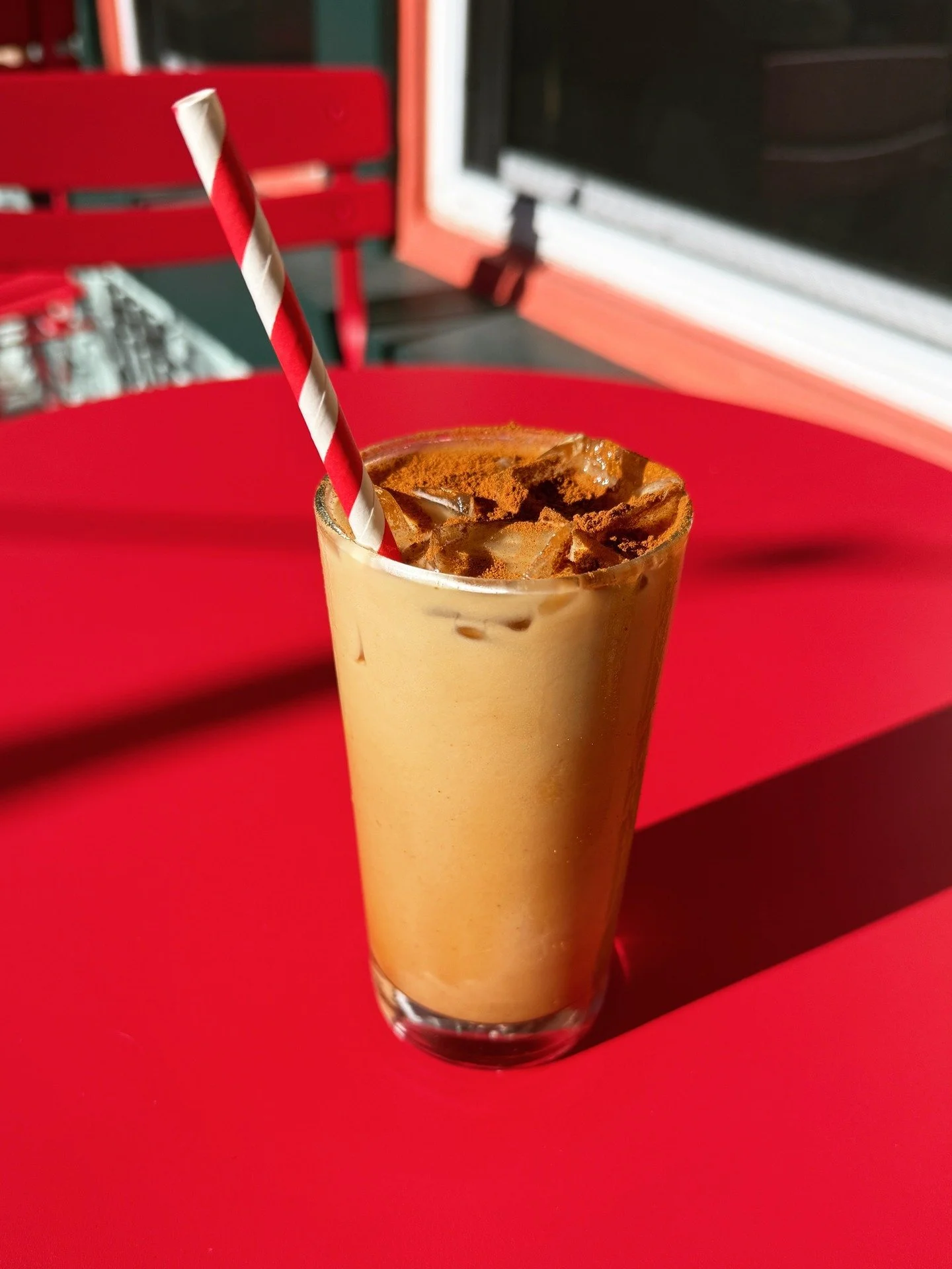 Whoa, these morning feel like HOODIE WEATHER and wouldn't ya know it, that's the name of this latt&eacute;. Hoodie Weather is our take on pumpkin spice, made using @eighthandroast espresso, a spiced sweet potato syrup (made roasted sweet potatoes, br