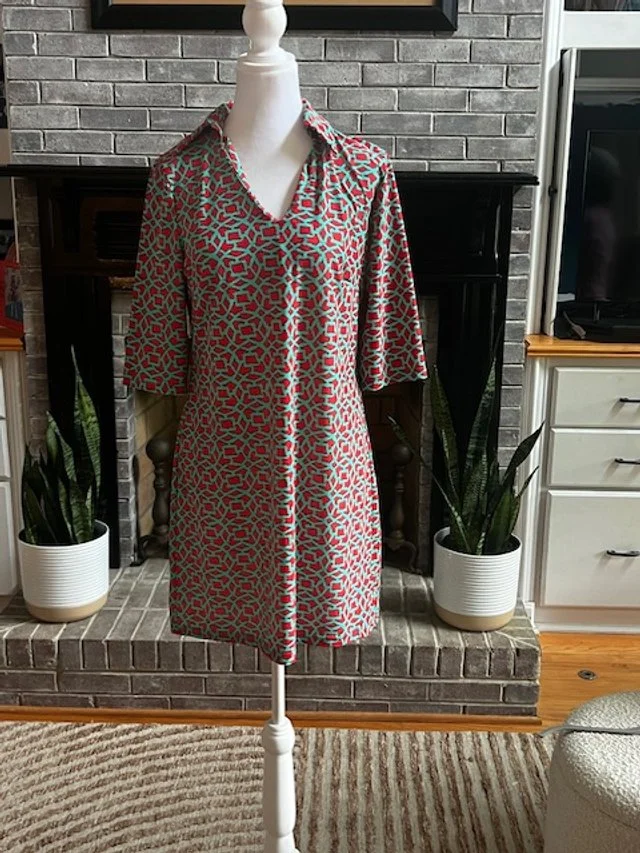 Aryeh Colorful Collared Shift Dress  REVAMPT
