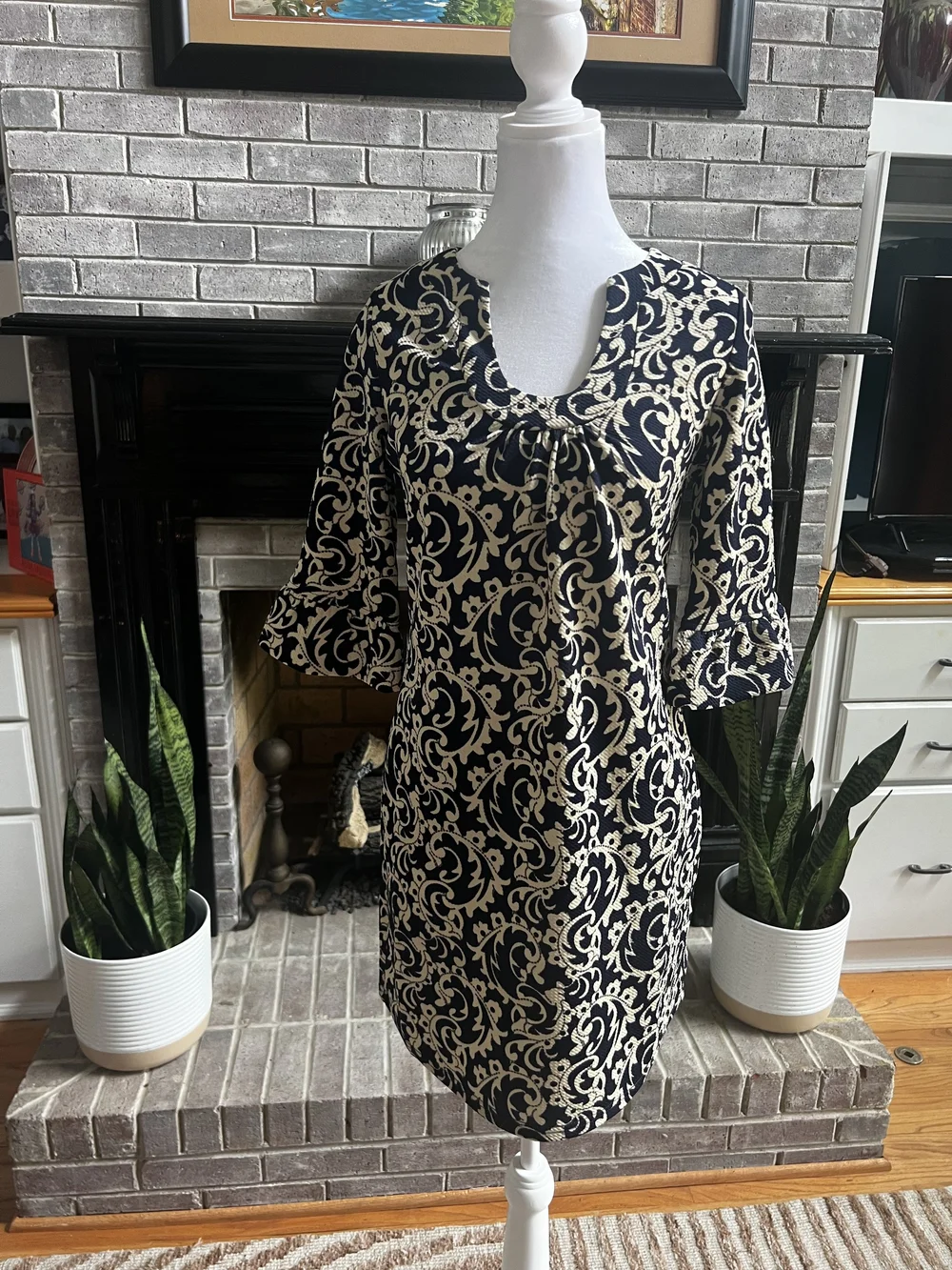 crown and ivy blue dress Oxford Shirt
