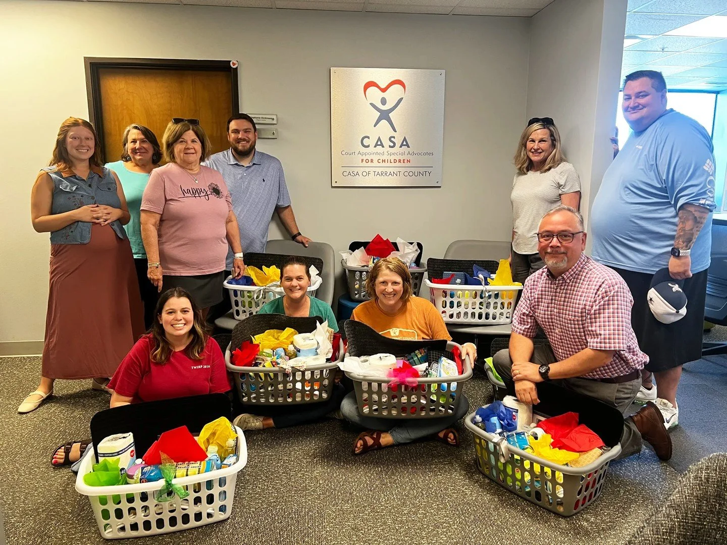 **We are beyond grateful to the LifeGroups at Mansfield Church!**

Earlier this month, these two teams created beautiful reunification baskets for the families we serve at CASA of Tarrant County. 💙 These baskets are more than just supplies &mdash; t