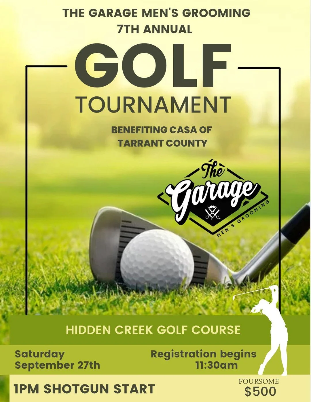 Tee Off for a Cause: Join The Garage Men&rsquo;s Grooming Golf Tournament! ⛳

Mark your calendars&mdash;Saturday, September 27, 2025, at Hidden Creek Golf Course in Burleson, TX&mdash;for a day of golf and making a real difference in the lives of abu