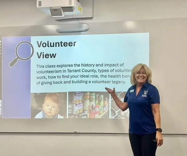 The fall semester at Tarrant County College is off to an inspiring start! Community Engagement Specialist Suzy Yowell is leading a dynamic class all about volunteerism&mdash;helping students 55+ discover meaningful ways to give back and find the perf