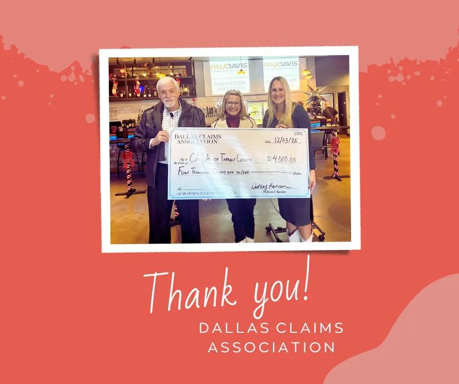 Estamos muy agradecidos por el generoso apoyo de la Asociación de Reclamaciones de Dallas 💙.

Este regalo refuerza nuestro trabajo en defensa de los niños en acogida y nos ayuda a tener un impacto aún mayor. ¡Gracias por estar con nosotros y apoyar nuestra misión! ✨

#