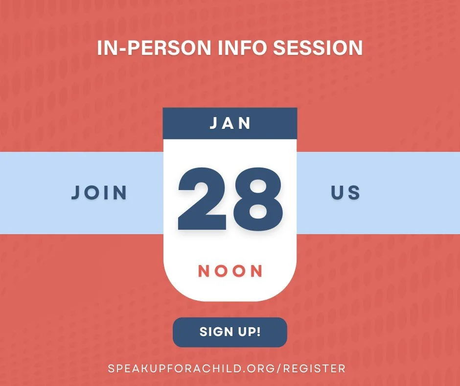 💬 Curious about becoming a CASA Advocate? Start with an info session.

If you&rsquo;ve ever wondered how you can make a real difference for children in foster care, this is the perfect first step. Our CASA info sessions walk you through what it mean