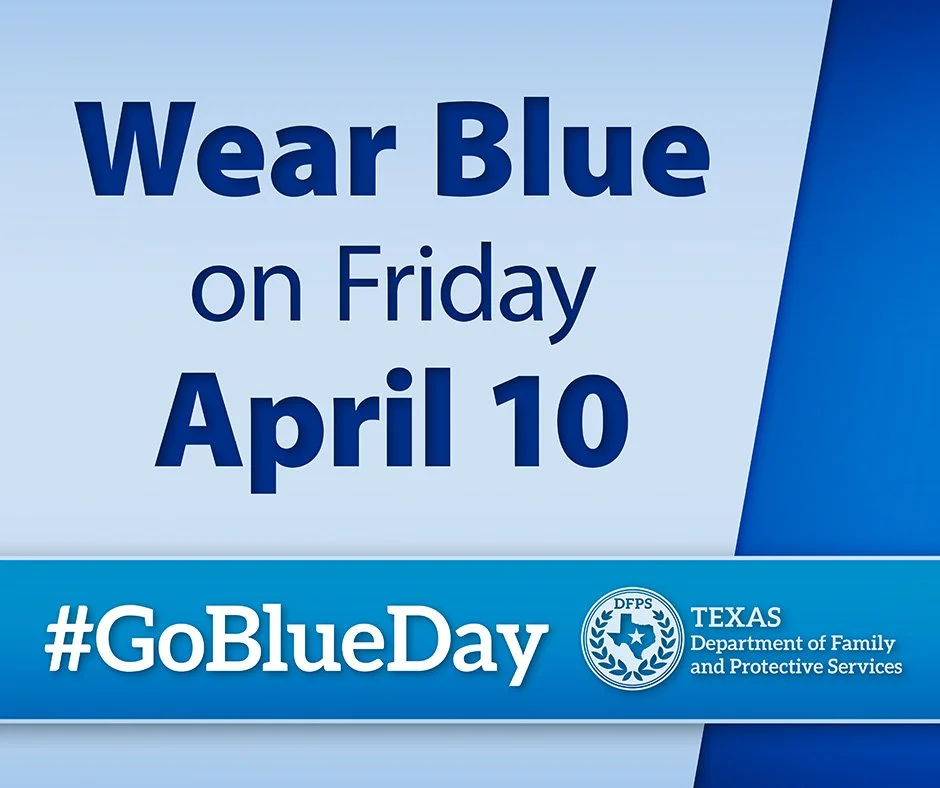 This Friday, April 10 is Go Blue Day: a reminder that child abuse prevention starts with all of us.

In Tarrant County, too many children experience abuse and neglect&mdash;but together, we can change that.

✔️ Learn the signs
✔️ Trust your instincts
