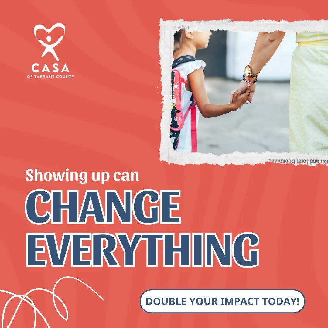 April is Child Abuse Prevention Month. May is National Foster Care Month.

Together, they&rsquo;re a powerful reminder of the children in our community who need
someone to stand beside them.

In Tarrant County alone, 4,592 children were confirmed vic